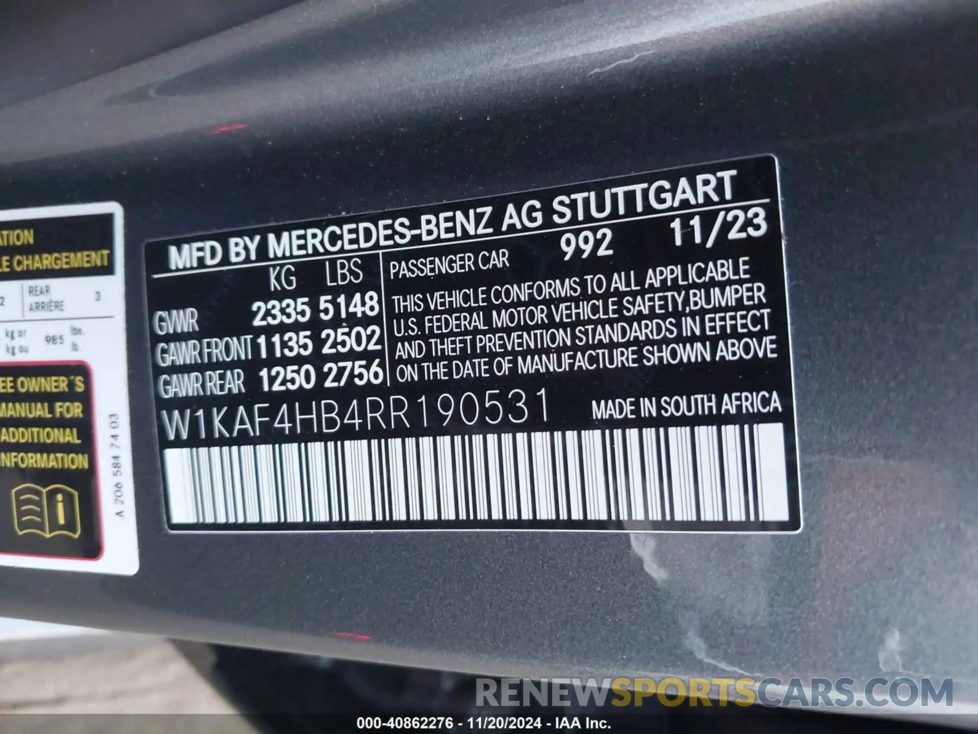 9 fotografías del automóvil dañado W1KAF4HB4RR190531 MERCEDES-BENZ C 300 2024