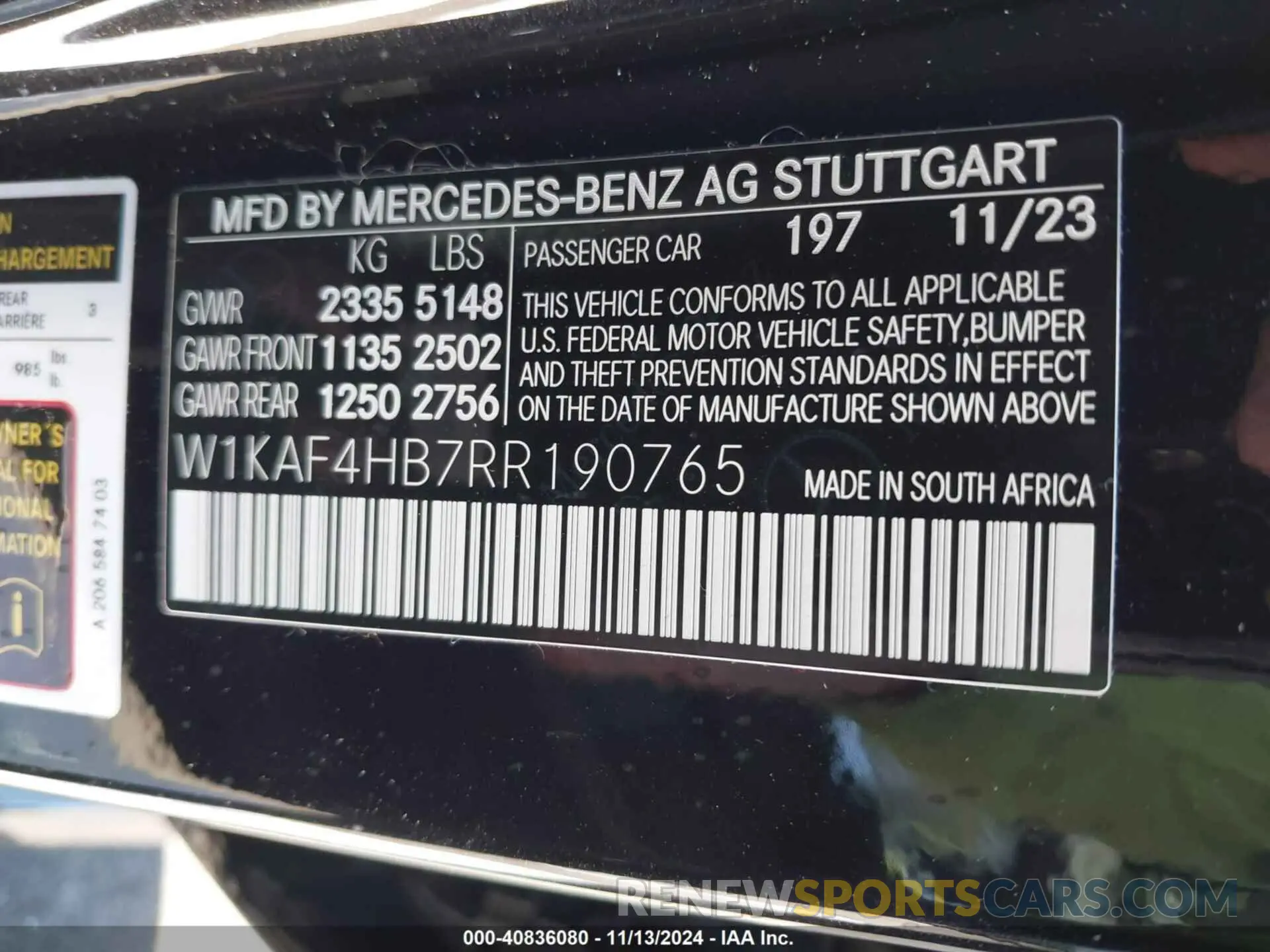 9 fotografías del automóvil dañado W1KAF4HB7RR190765 MERCEDES-BENZ C 300 2024