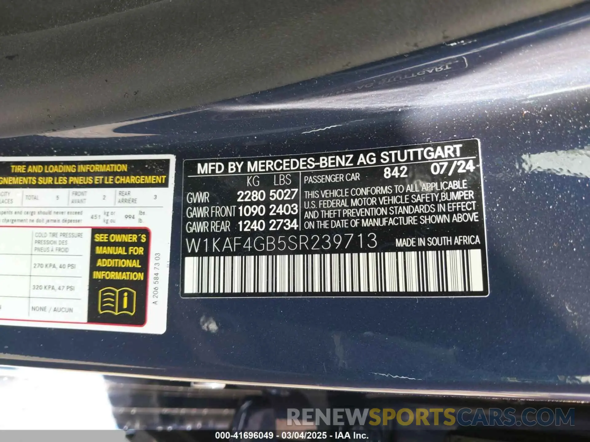9 fotografías del automóvil dañado W1KAF4GB5SR239713 MERCEDES-BENZ C 300 2025