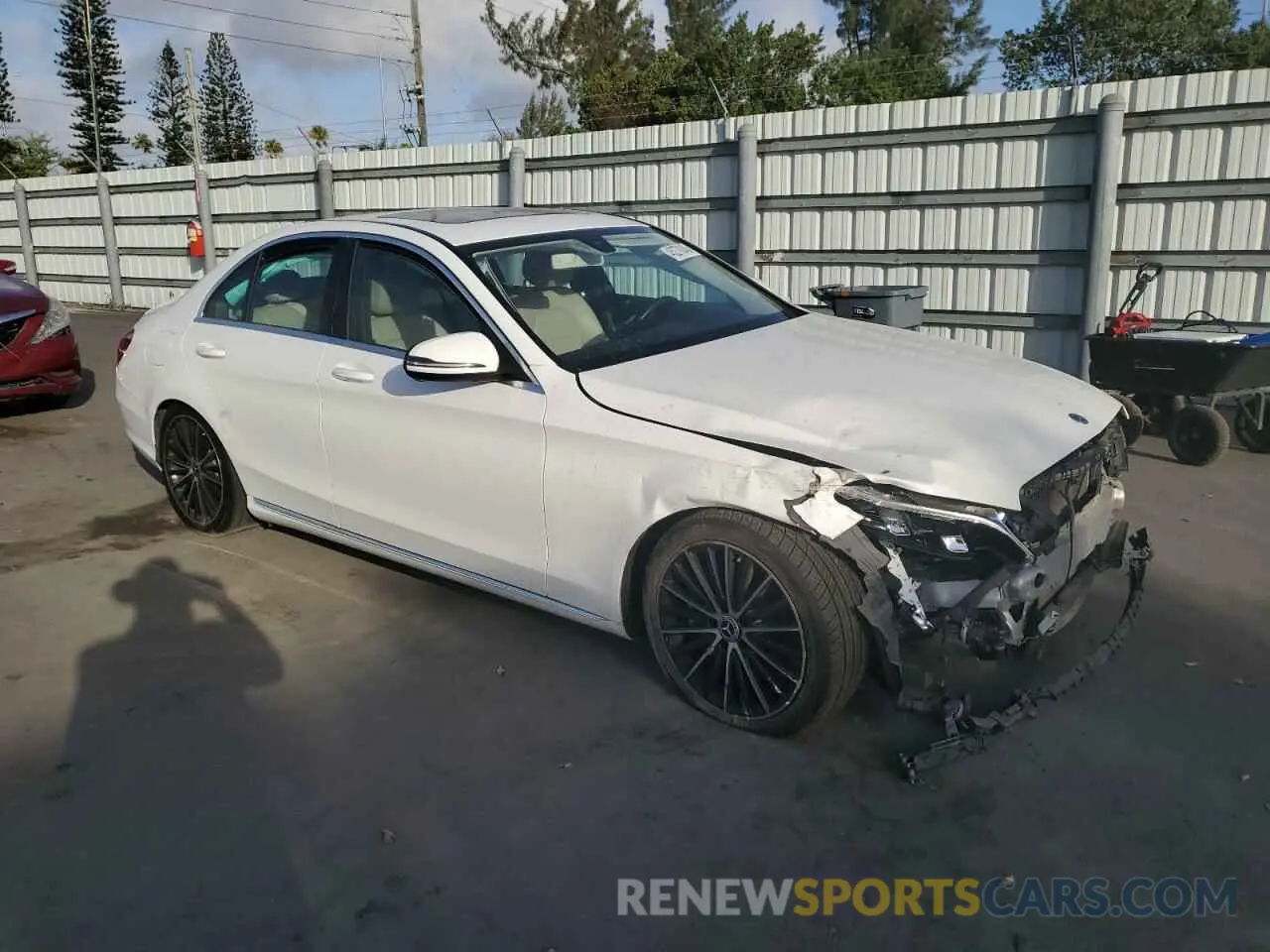 4 fotografías del automóvil dañado 55SWF8DB2KU307367 MERCEDES-BENZ C-CLASS 2019