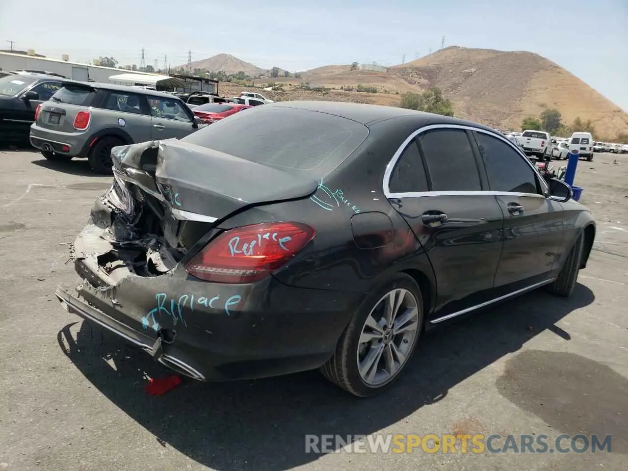 4 fotografías del automóvil dañado 55SWF8DB5KU307167 MERCEDES-BENZ C-CLASS 2019
