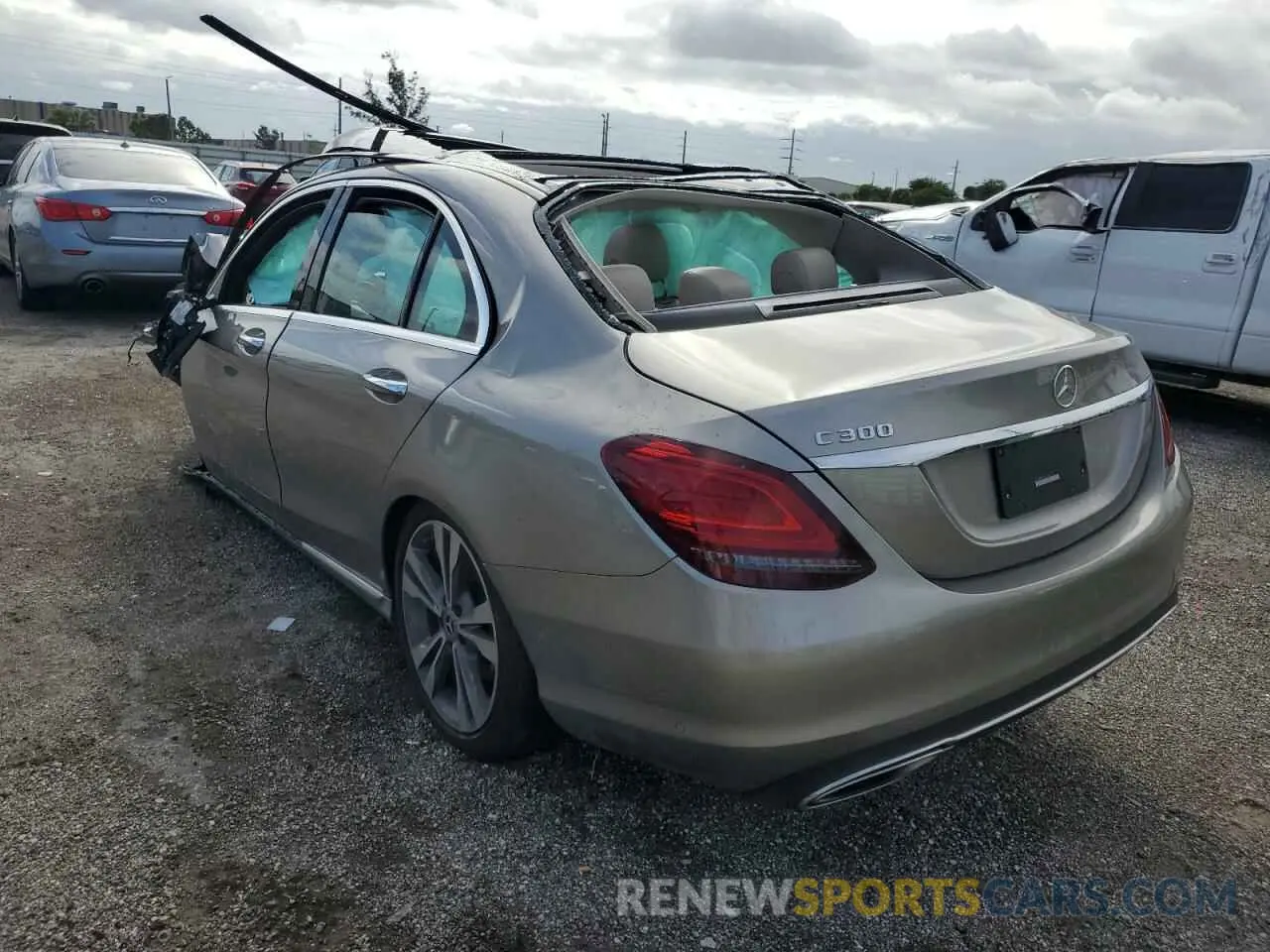 3 fotografías del automóvil dañado 55SWF8DB7KU301564 MERCEDES-BENZ C-CLASS 2019