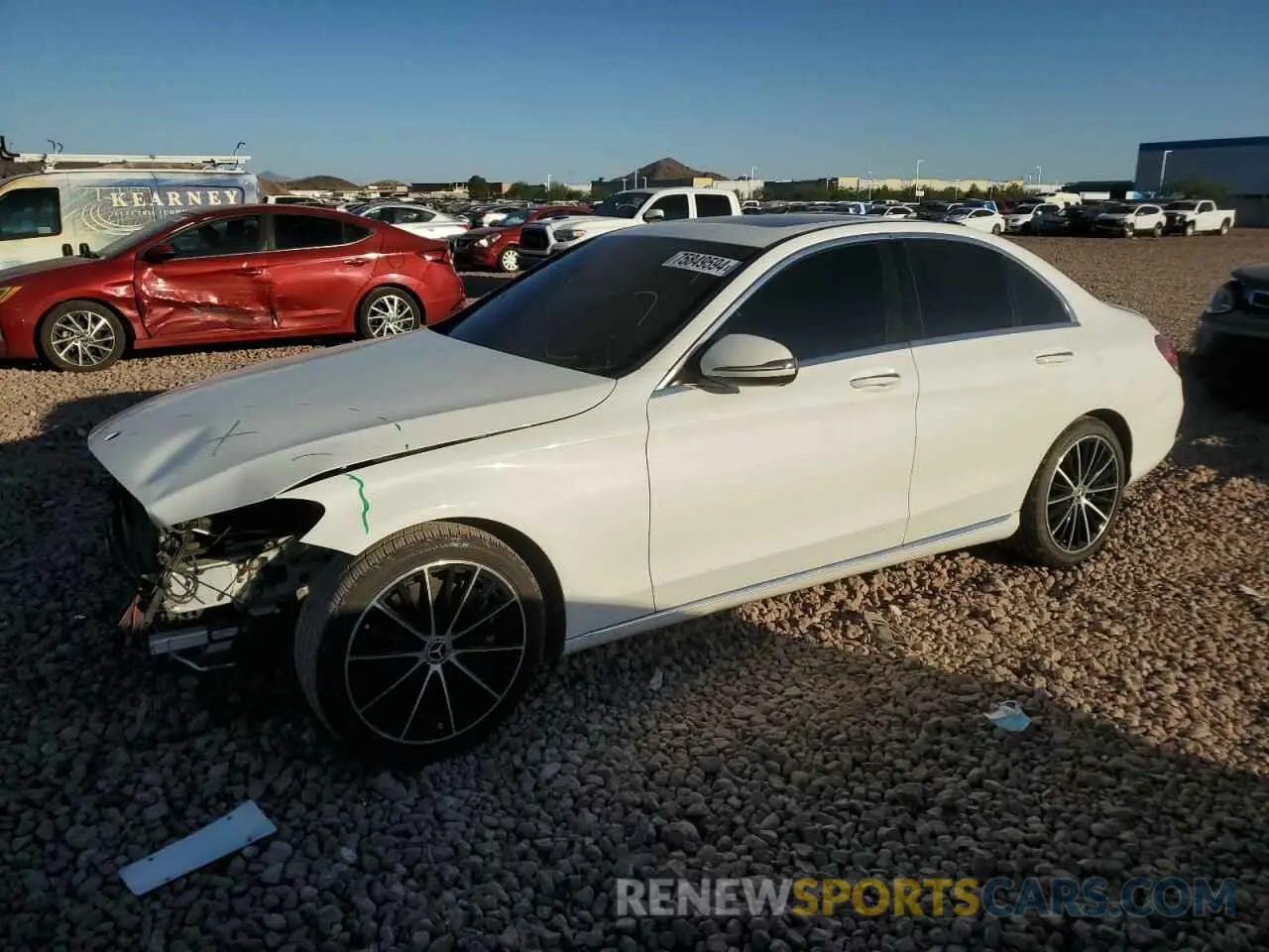 1 fotografías del automóvil dañado 55SWF8DB9KU285593 MERCEDES-BENZ C-CLASS 2019