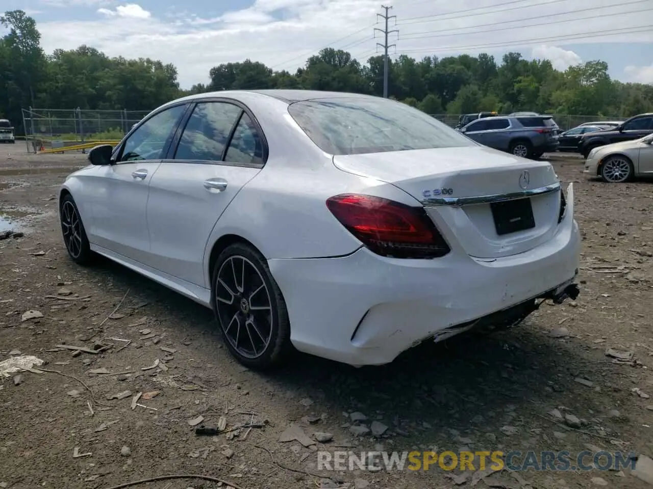 3 fotografías del automóvil dañado 55SWF8EB1KU316222 MERCEDES-BENZ C-CLASS 2019