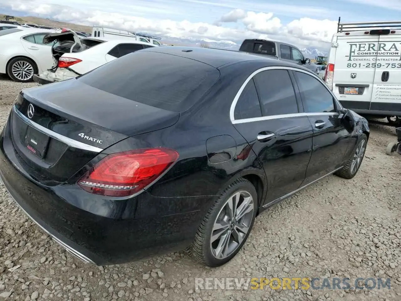 3 fotografías del automóvil dañado WDDWF8EB0KR502531 MERCEDES-BENZ C-CLASS 2019