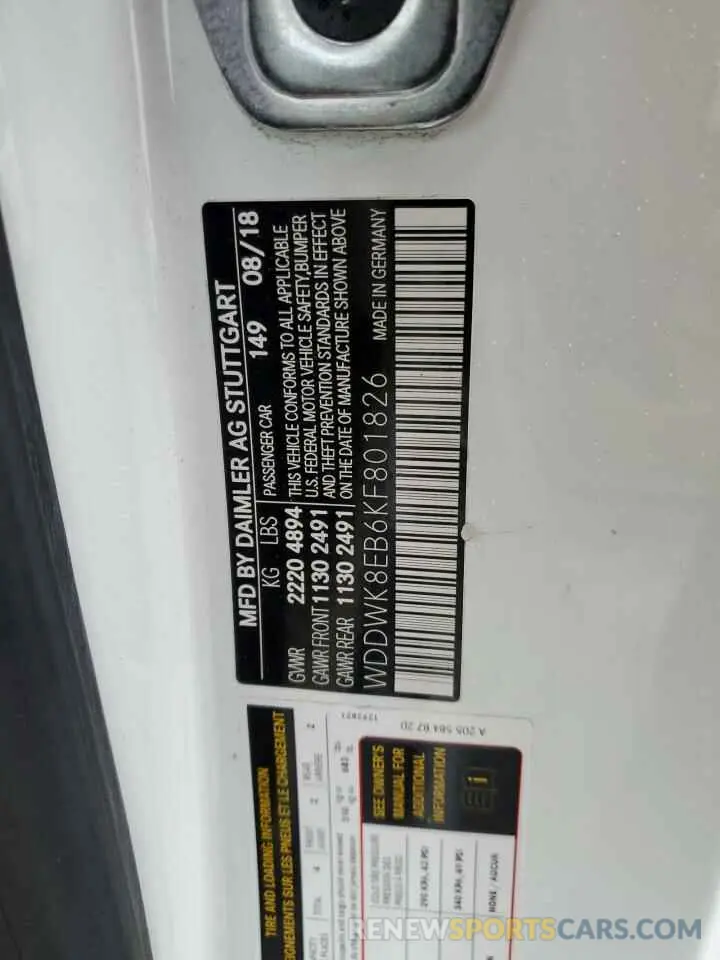 13 fotografías del automóvil dañado WDDWK8EB6KF801826 MERCEDES-BENZ C-CLASS 2019