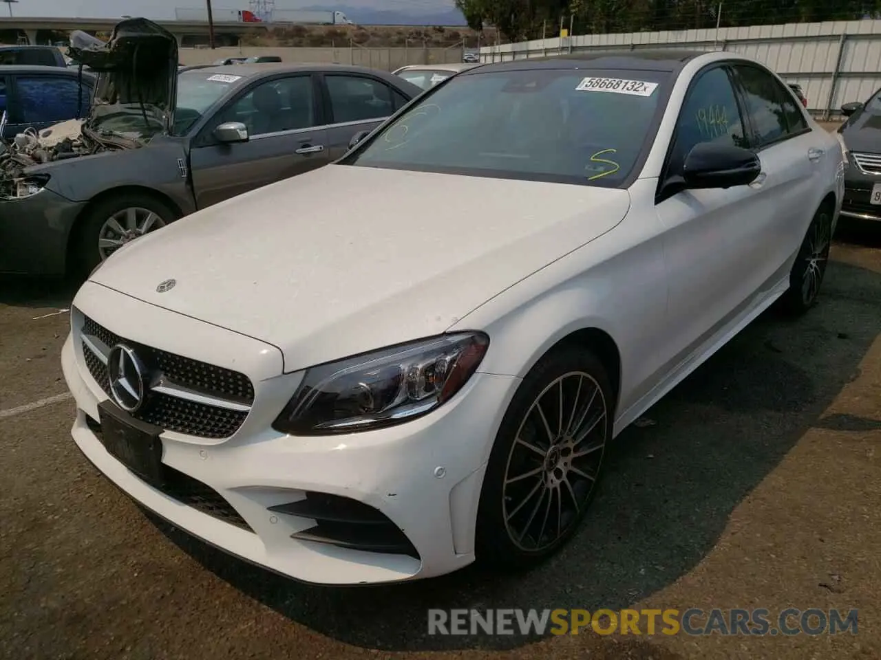 2 fotografías del automóvil dañado 55SWF8DB1LU322993 MERCEDES-BENZ C-CLASS 2020