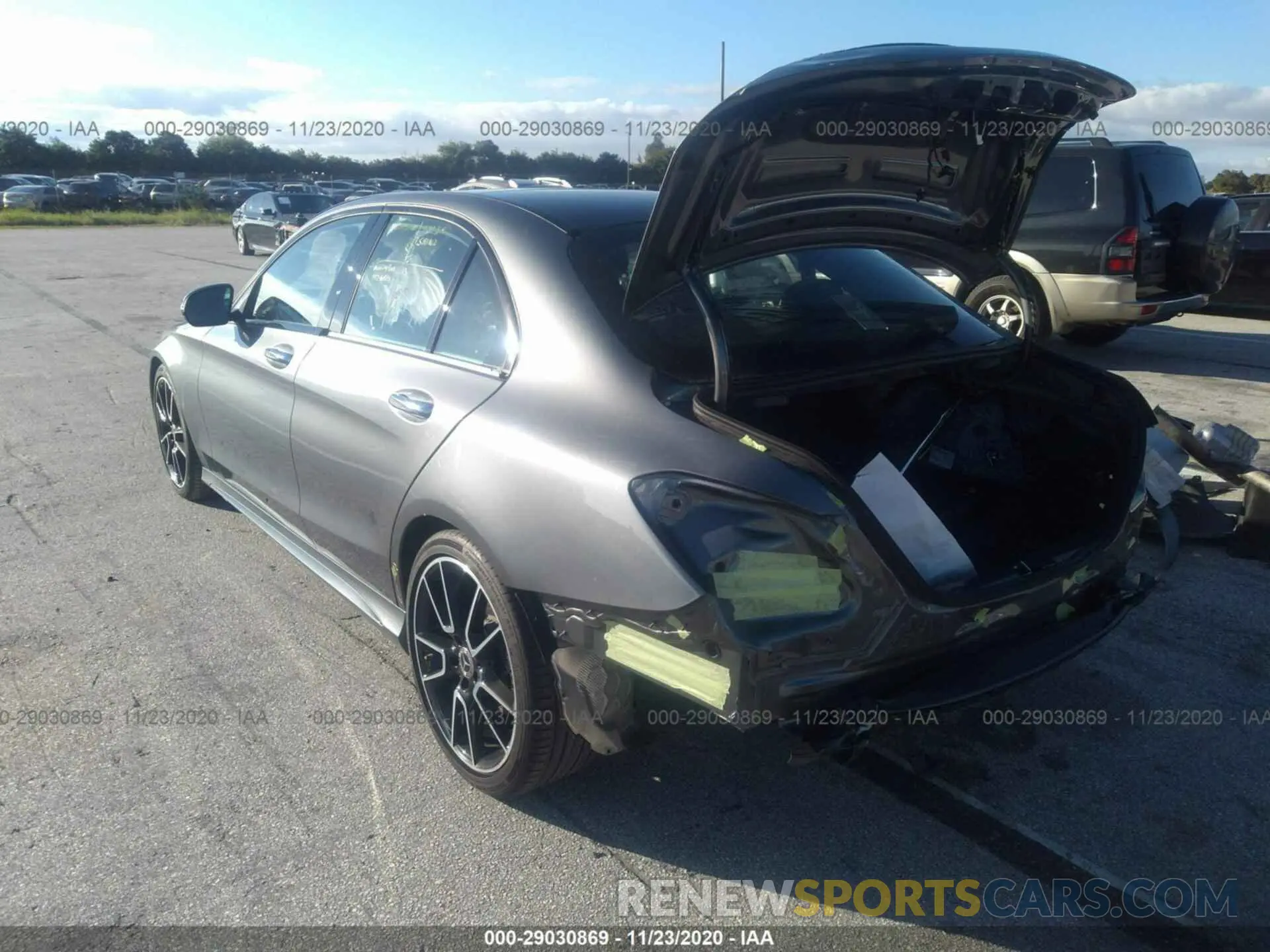 3 fotografías del automóvil dañado 55SWF8DB3LU323840 MERCEDES-BENZ C-CLASS 2020