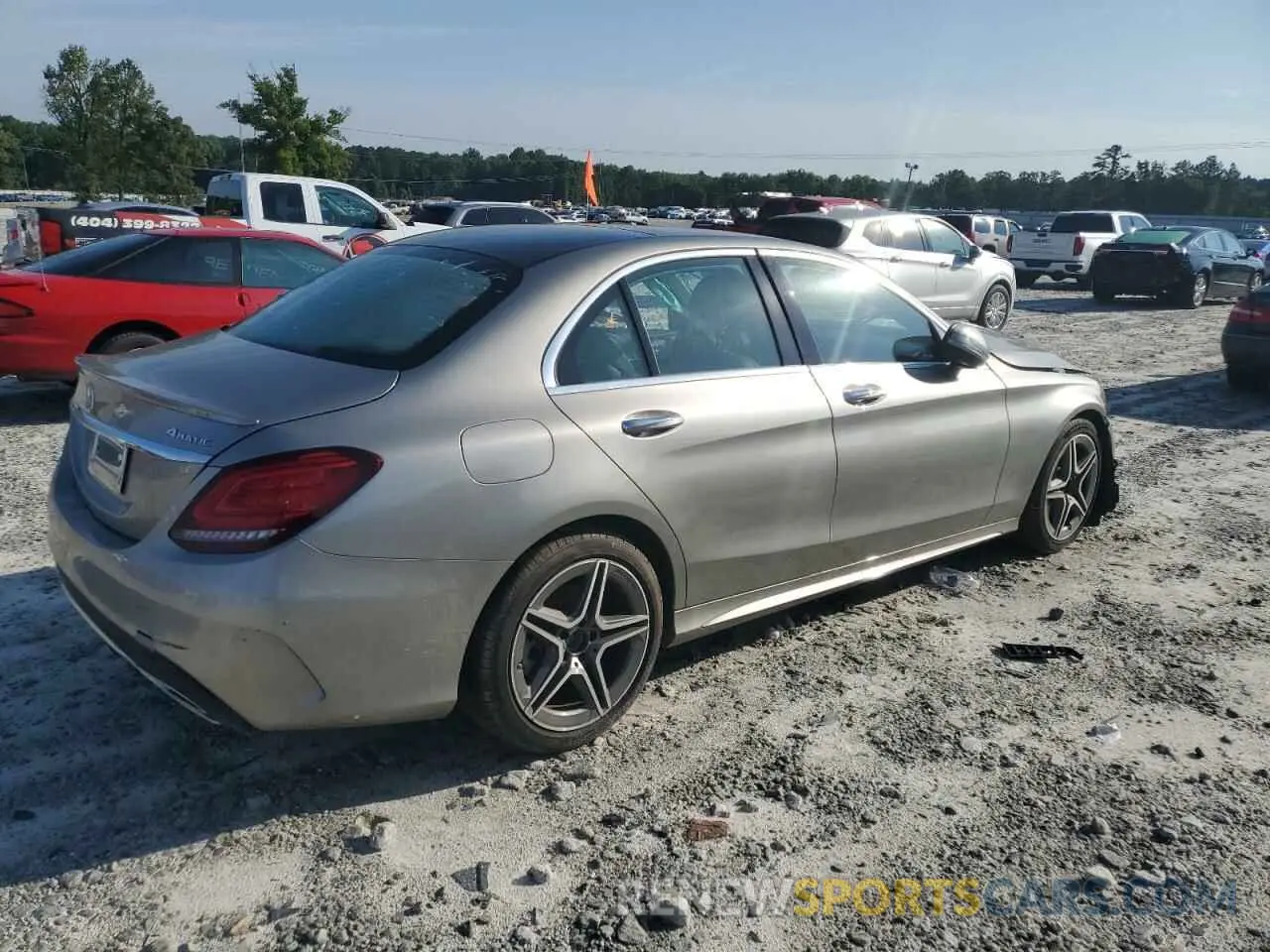 3 fotografías del automóvil dañado 55SWF8EB2LU329322 MERCEDES-BENZ C-CLASS 2020