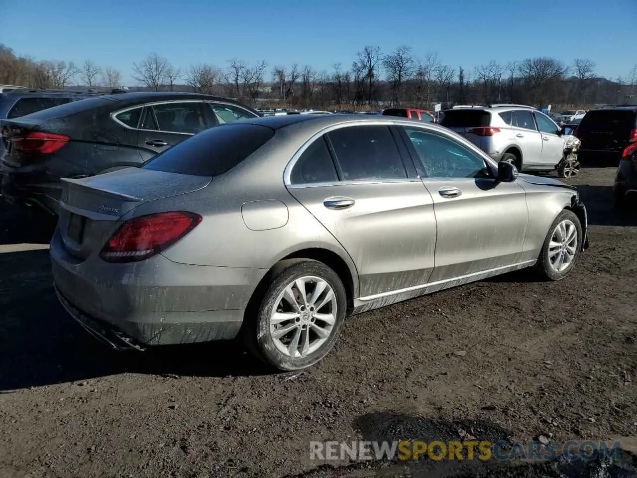 3 fotografías del automóvil dañado 55SWF8EB3LU326543 MERCEDES-BENZ C-CLASS 2020