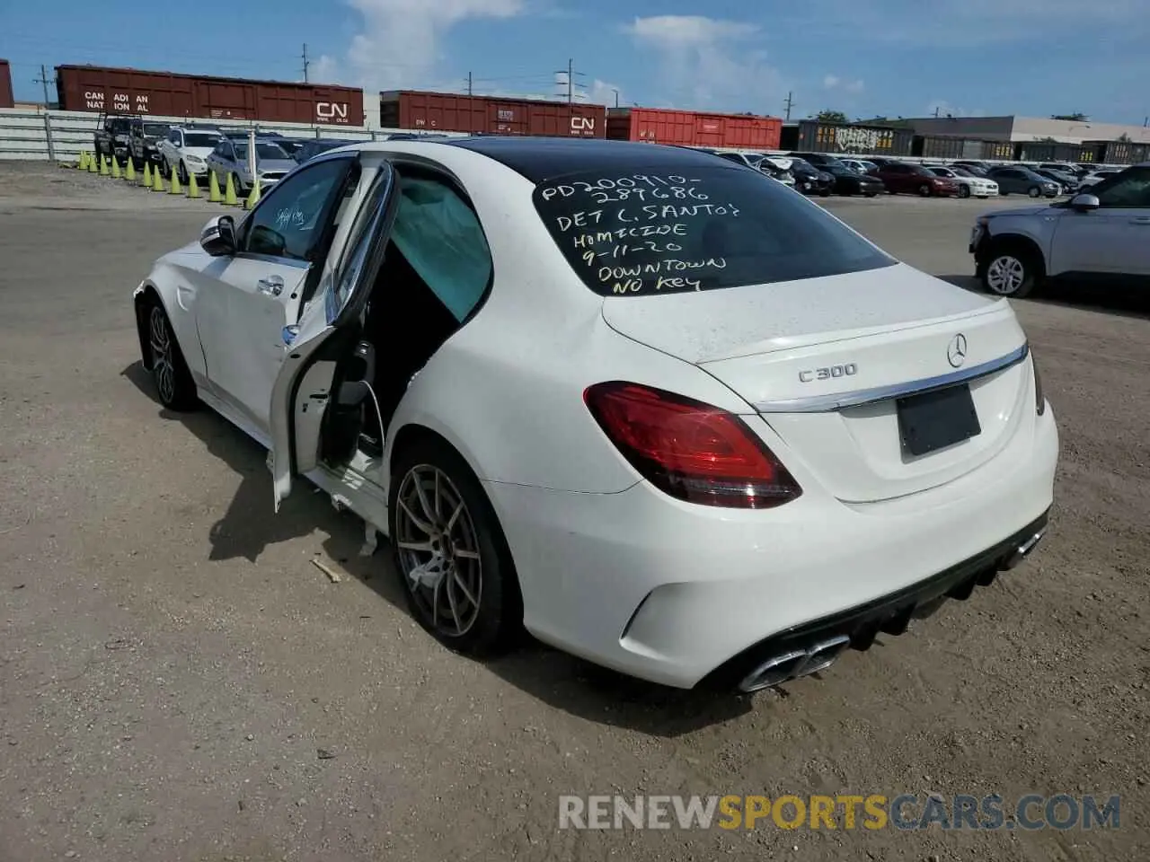 3 fotografías del automóvil dañado 55SWF8GB5LU332776 MERCEDES-BENZ C-CLASS 2020