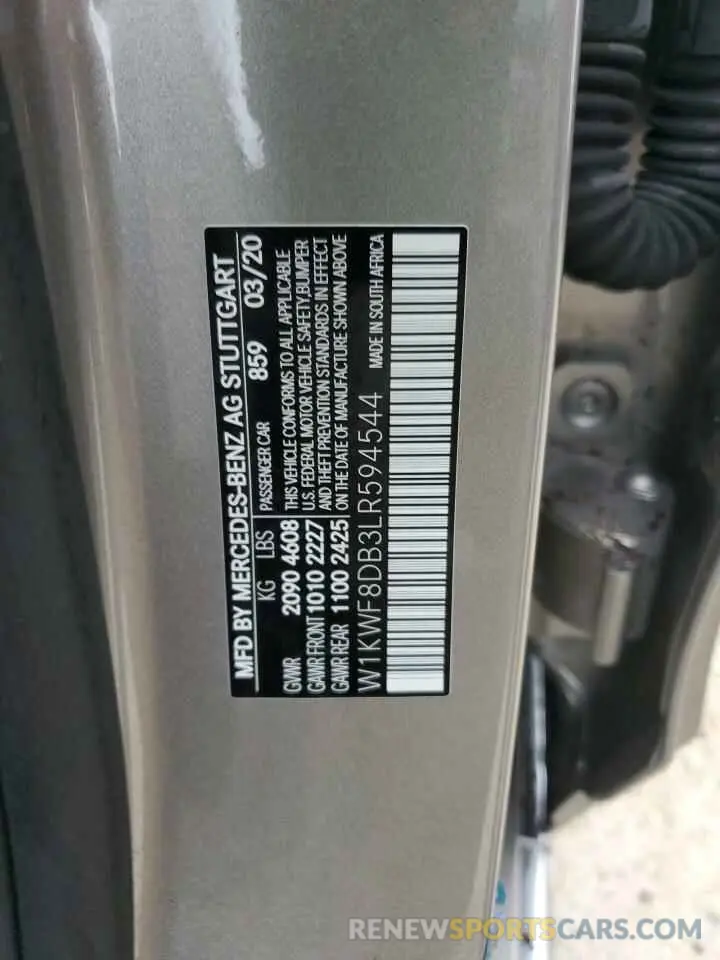 13 fotografías del automóvil dañado W1KWF8DB3LR594544 MERCEDES-BENZ C-CLASS 2020