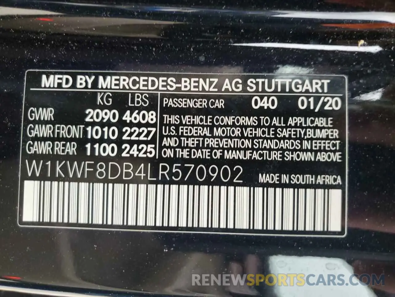 12 fotografías del automóvil dañado W1KWF8DB4LR570902 MERCEDES-BENZ C-CLASS 2020