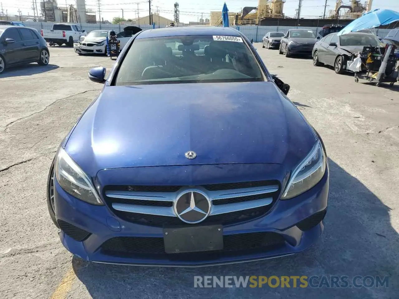 5 fotografías del automóvil dañado WDDWF8DB3LR561527 MERCEDES-BENZ C-CLASS 2020