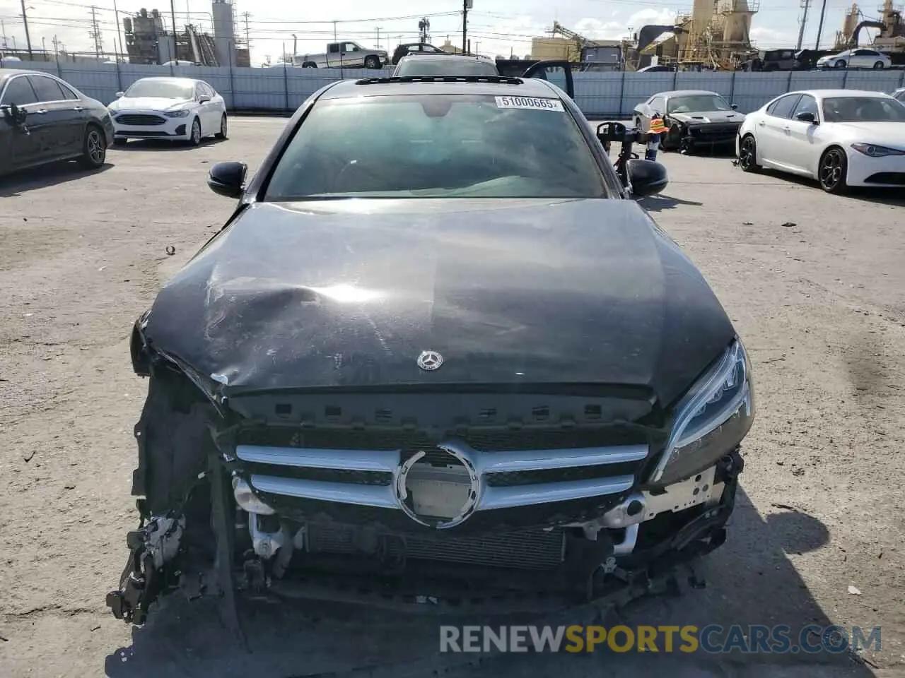 5 fotografías del automóvil dañado WDDWF8DB5LR549105 MERCEDES-BENZ C-CLASS 2020