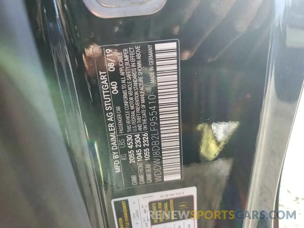 13 fotografías del automóvil dañado WDDWJ8DB2LF955410 MERCEDES-BENZ C-CLASS 2020
