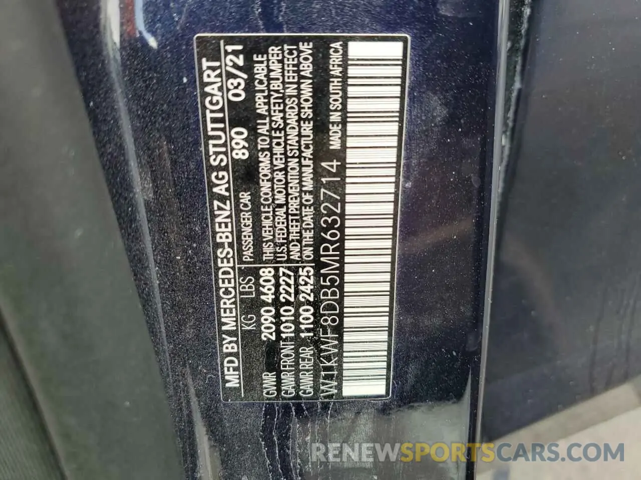 12 fotografías del automóvil dañado W1KWF8DB5MR632714 MERCEDES-BENZ C-CLASS 2021