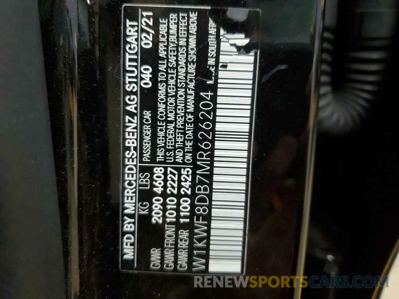 12 fotografías del automóvil dañado W1KWF8DB7MR626204 MERCEDES-BENZ C-CLASS 2021