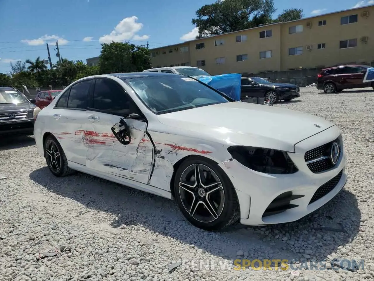 4 fotografías del automóvil dañado W1KWF8DBXMR610630 MERCEDES-BENZ C-CLASS 2021