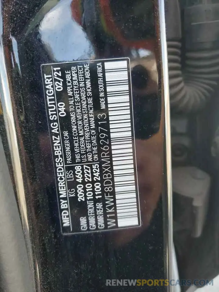 15 fotografías del automóvil dañado W1KWF8DBXMR629713 MERCEDES-BENZ C-CLASS 2021