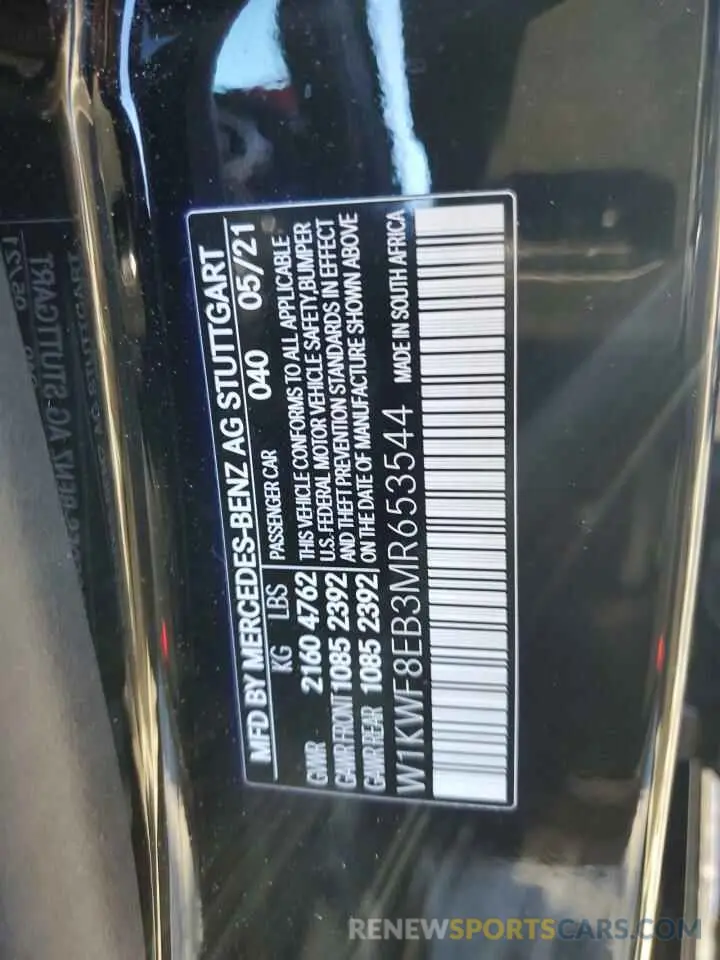 12 fotografías del automóvil dañado W1KWF8EB3MR653544 MERCEDES-BENZ C-CLASS 2021