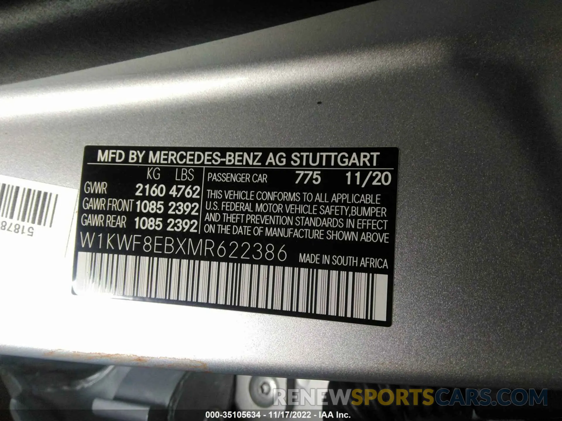 9 fotografías del automóvil dañado W1KWF8EBXMR622386 MERCEDES-BENZ C-CLASS 2021