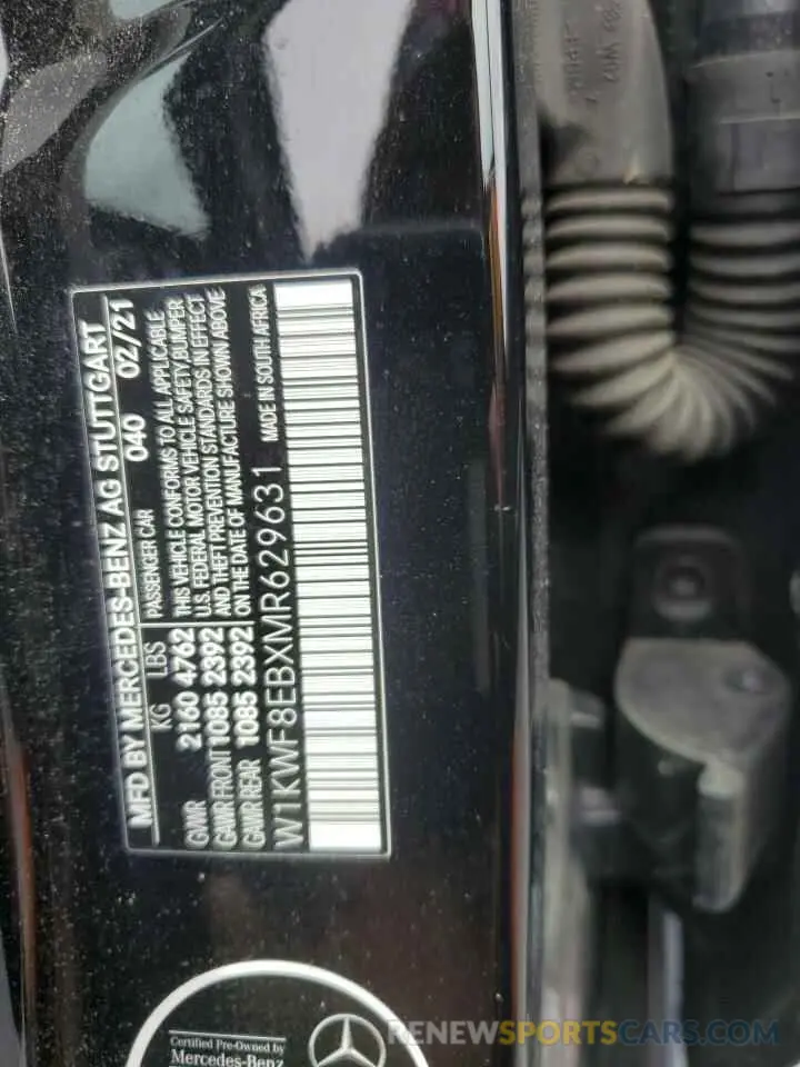 12 fotografías del automóvil dañado W1KWF8EBXMR629631 MERCEDES-BENZ C-CLASS 2021