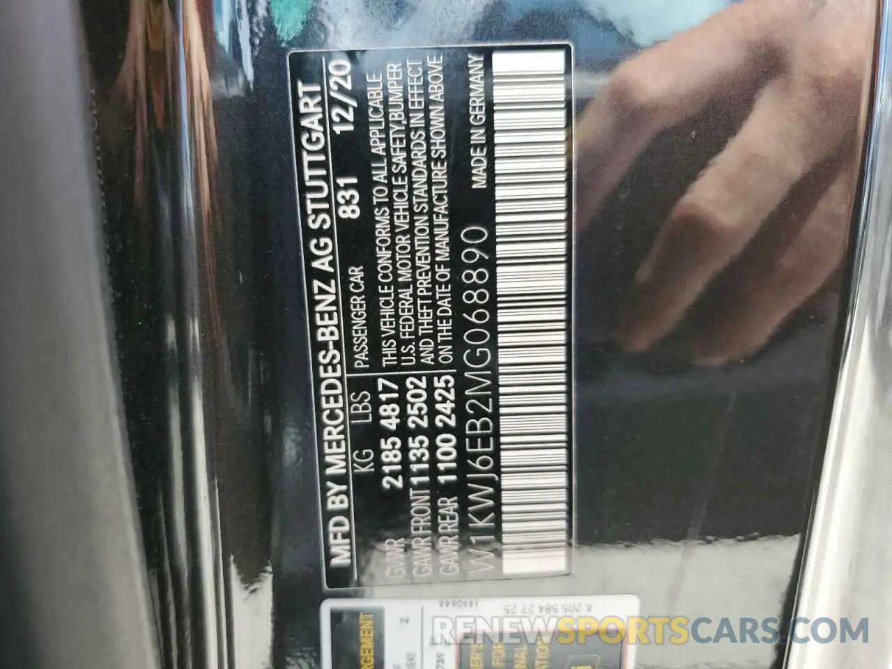 10 fotografías del automóvil dañado W1KWJ6EB2MG068890 MERCEDES-BENZ C-CLASS 2021