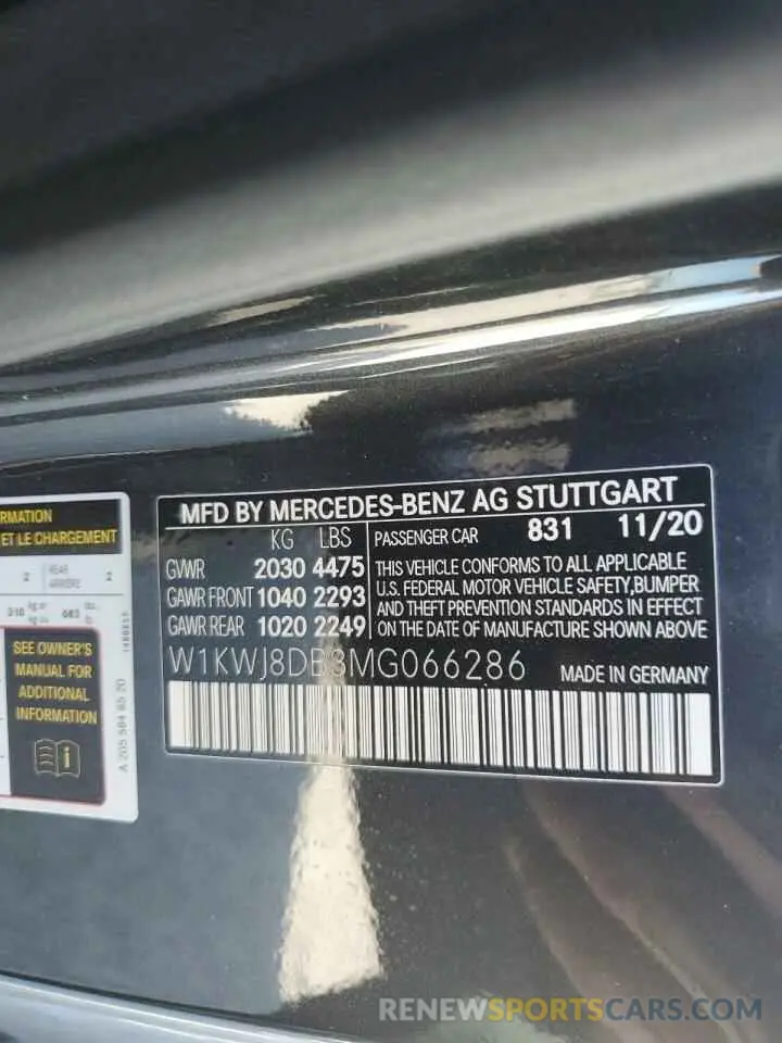 13 fotografías del automóvil dañado W1KWJ8DB3MG066286 MERCEDES-BENZ C-CLASS 2021