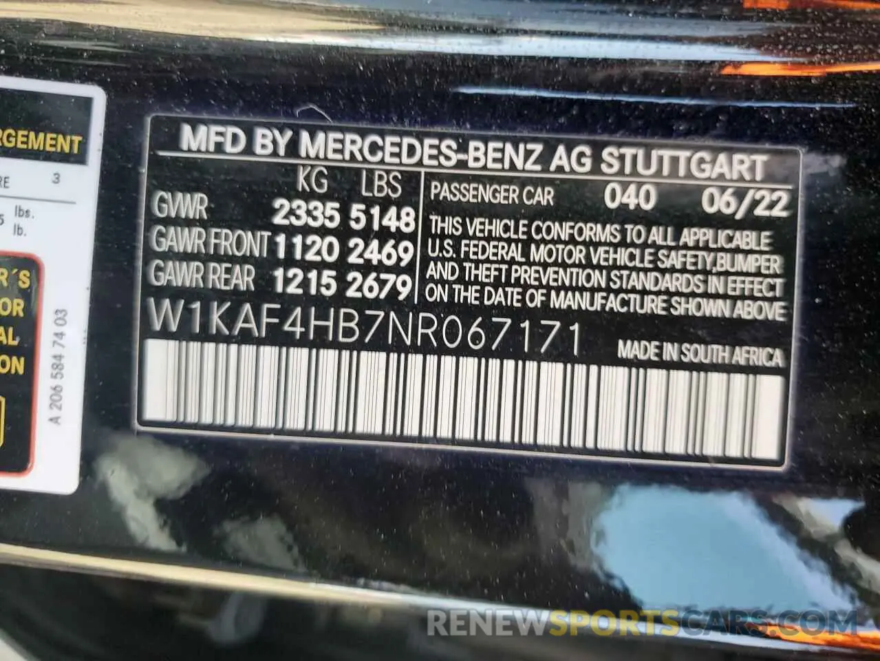 14 fotografías del automóvil dañado W1KAF4HB7NR067171 MERCEDES-BENZ C-CLASS 2022