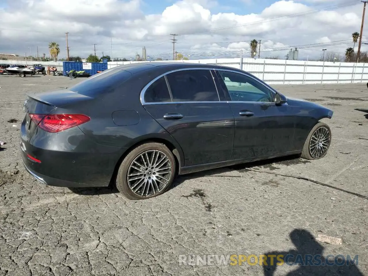 3 fotografías del automóvil dañado W1KAF4GB0PR140272 MERCEDES-BENZ C-CLASS 2023