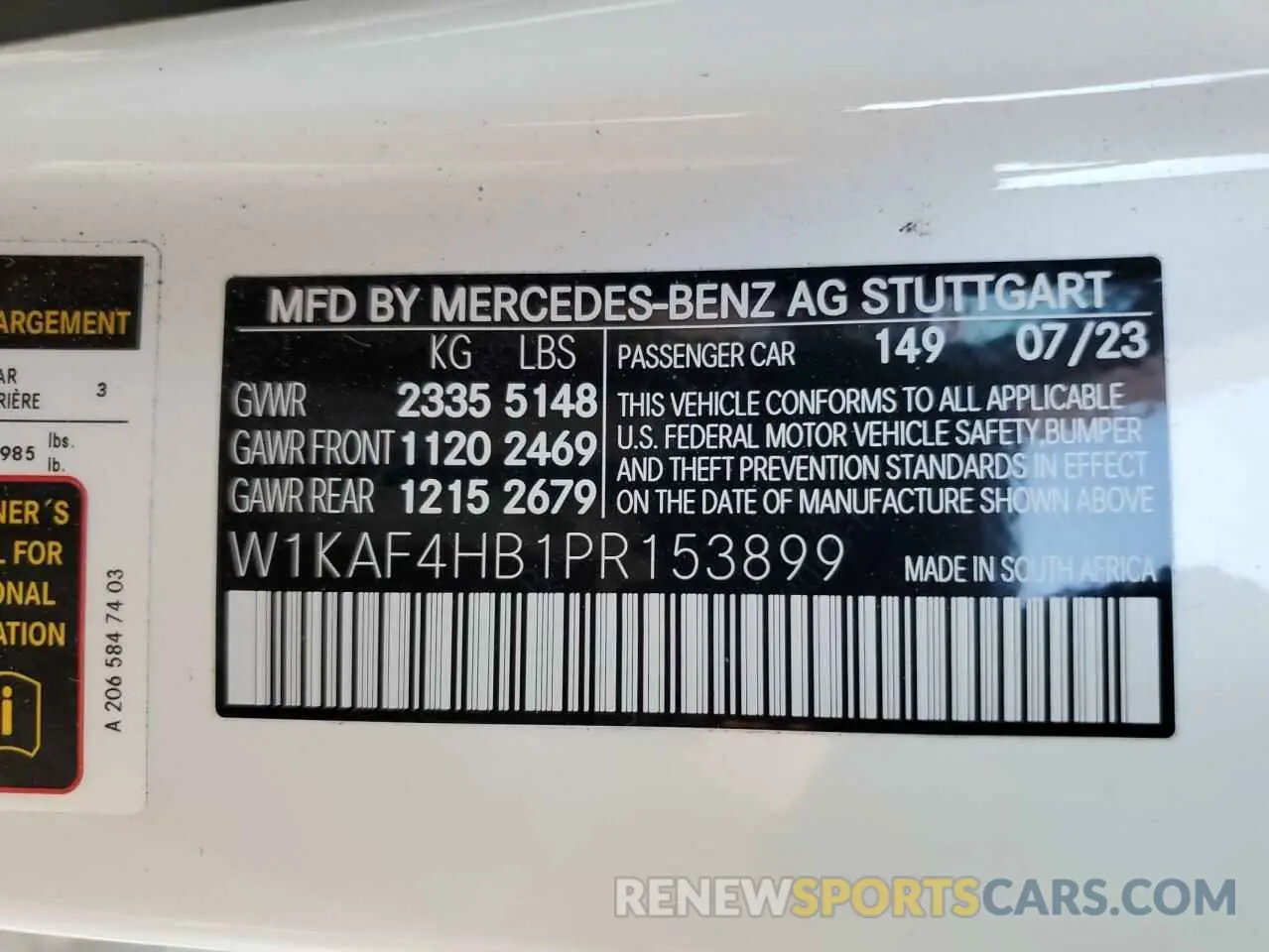 13 fotografías del automóvil dañado W1KAF4HB1PR153899 MERCEDES-BENZ C-CLASS 2023