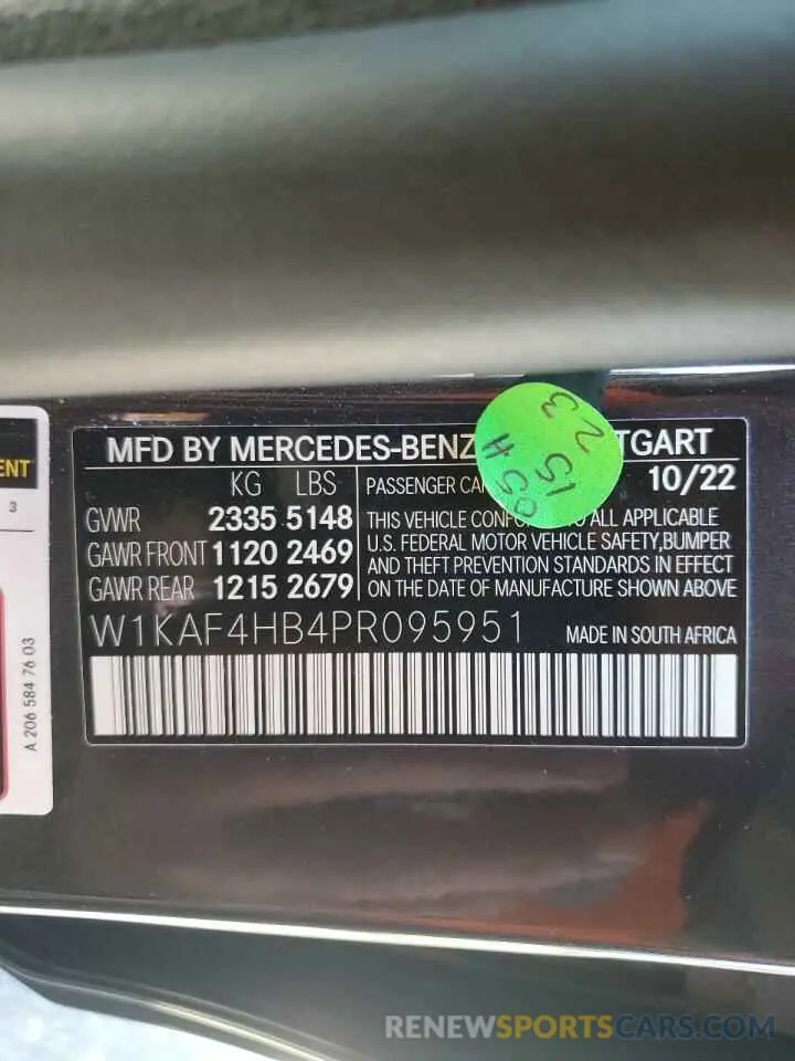 13 fotografías del automóvil dañado W1KAF4HB4PR095951 MERCEDES-BENZ C-CLASS 2023