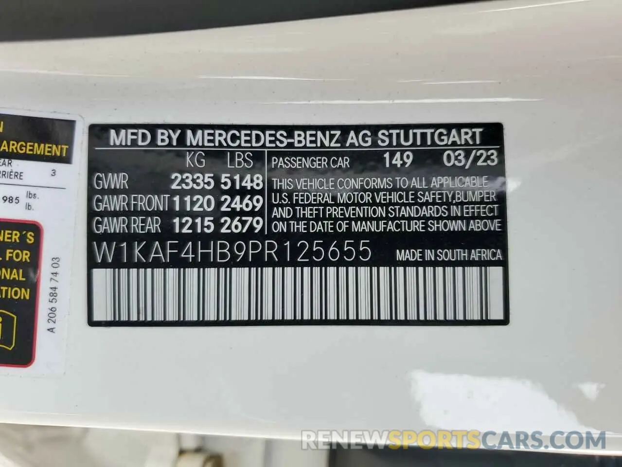12 fotografías del automóvil dañado W1KAF4HB9PR125655 MERCEDES-BENZ C-CLASS 2023