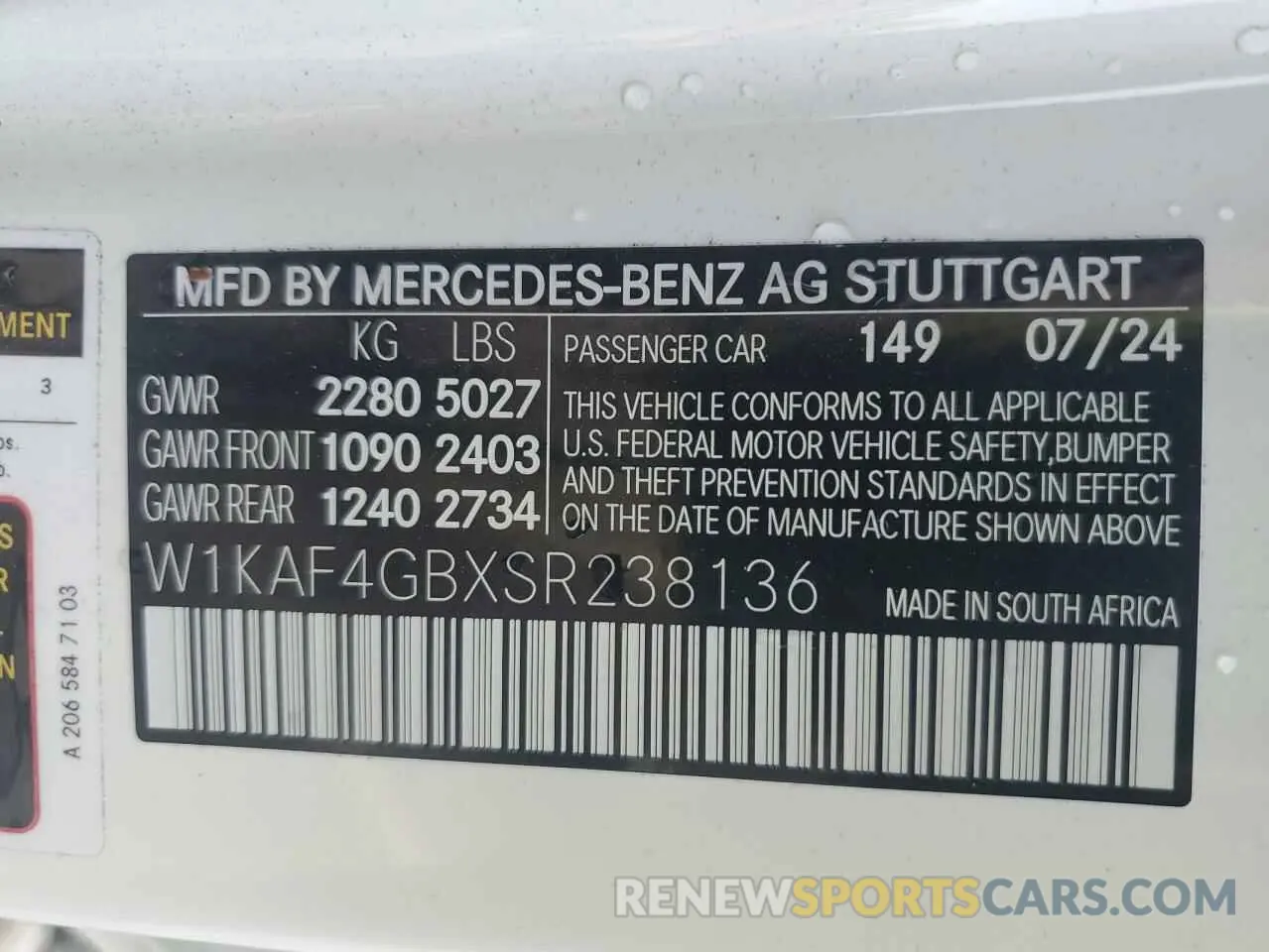13 fotografías del automóvil dañado W1KAF4GBXSR238136 MERCEDES-BENZ C-CLASS 2025