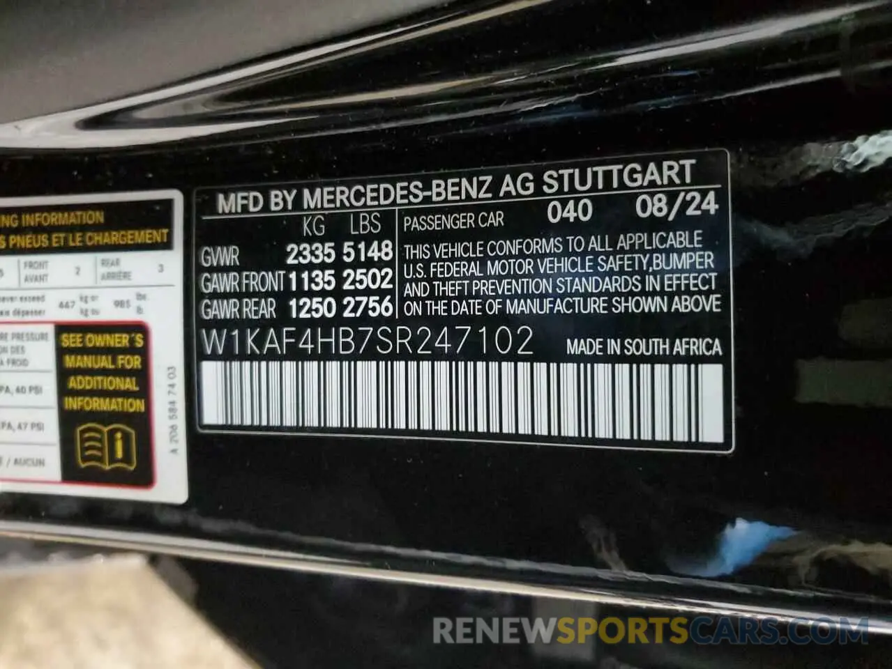 12 fotografías del automóvil dañado W1KAF4HB7SR247102 MERCEDES-BENZ C-CLASS 2025