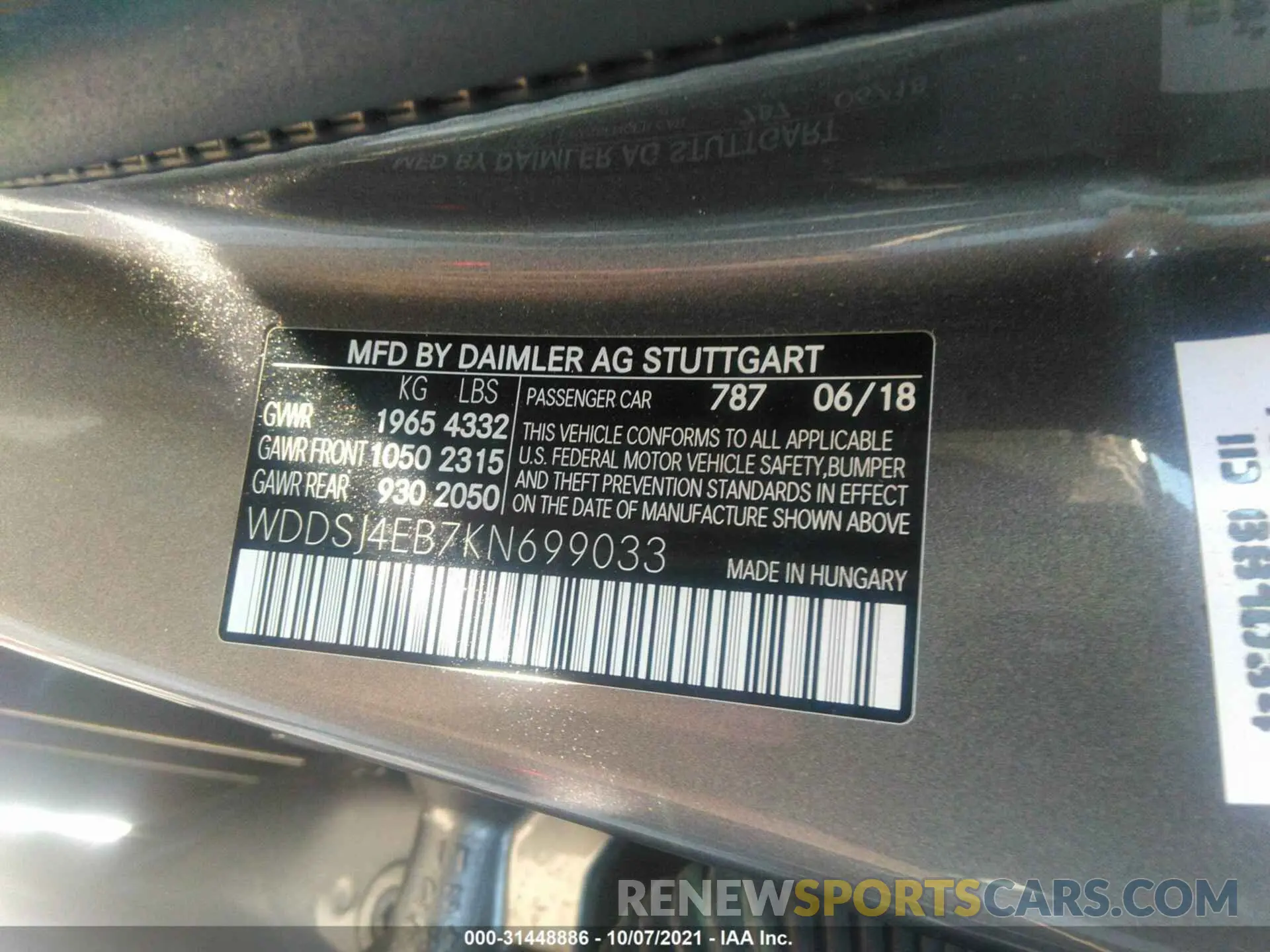9 fotografías del automóvil dañado WDDSJ4EB7KN699033 MERCEDES-BENZ CLA 2019