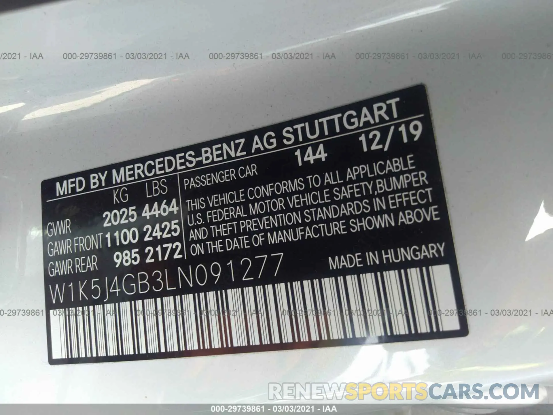 9 fotografías del automóvil dañado W1K5J4GB3LN091277 MERCEDES-BENZ CLA 2020