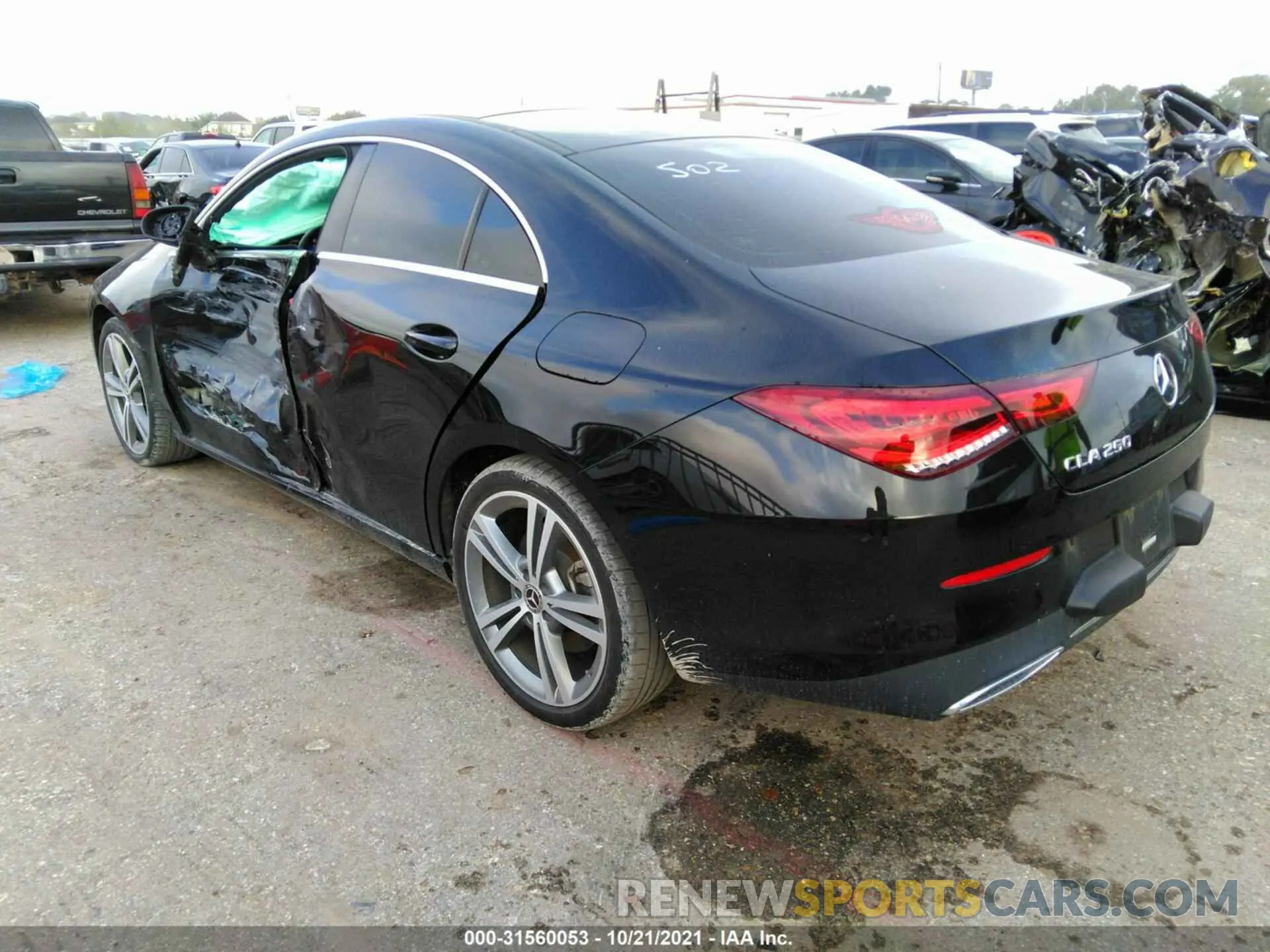 3 fotografías del automóvil dañado W1K5J4GB4LN082331 MERCEDES-BENZ CLA 2020