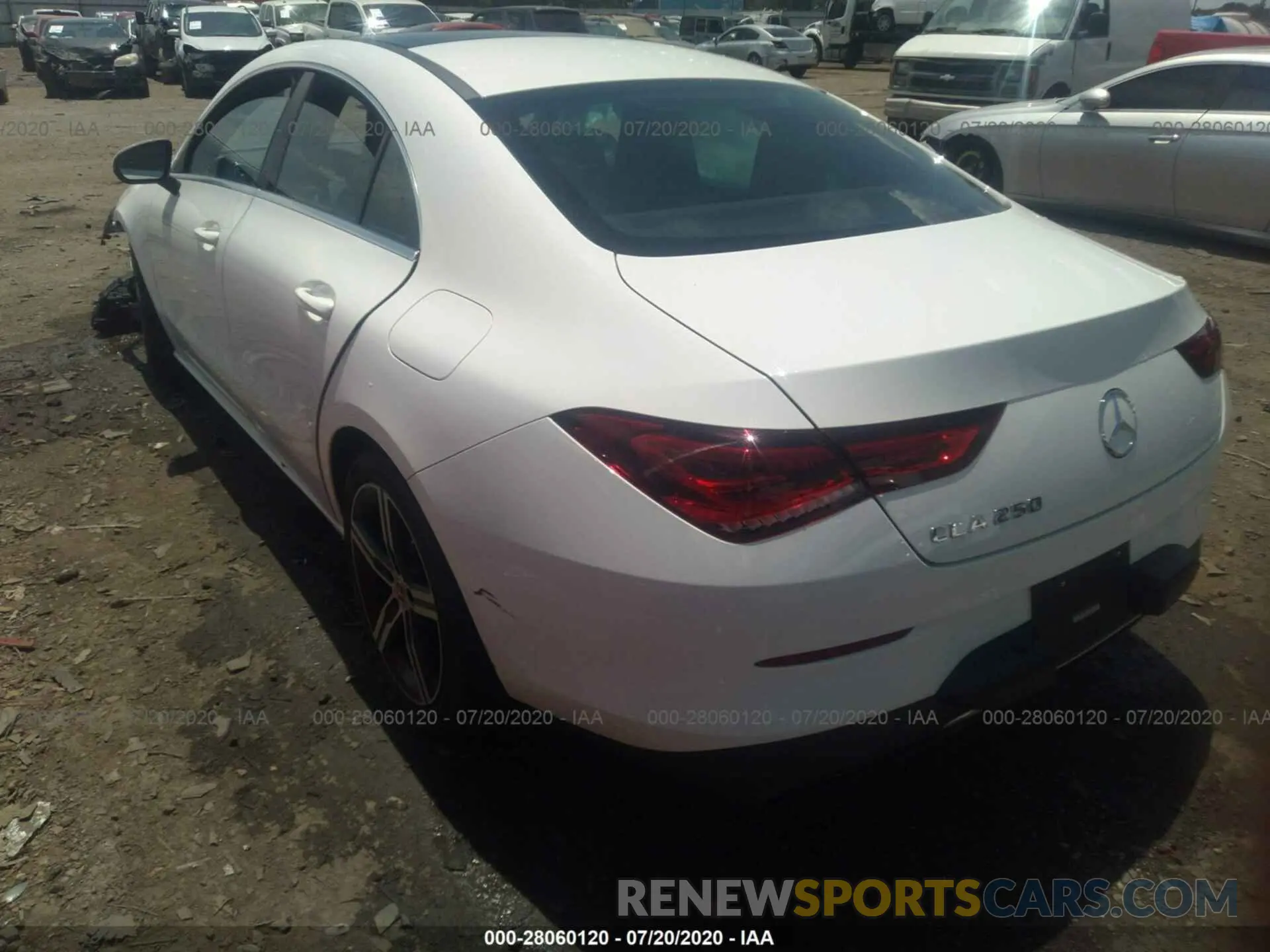 3 fotografías del automóvil dañado W1K5J4GB5LN089143 MERCEDES-BENZ CLA 2020