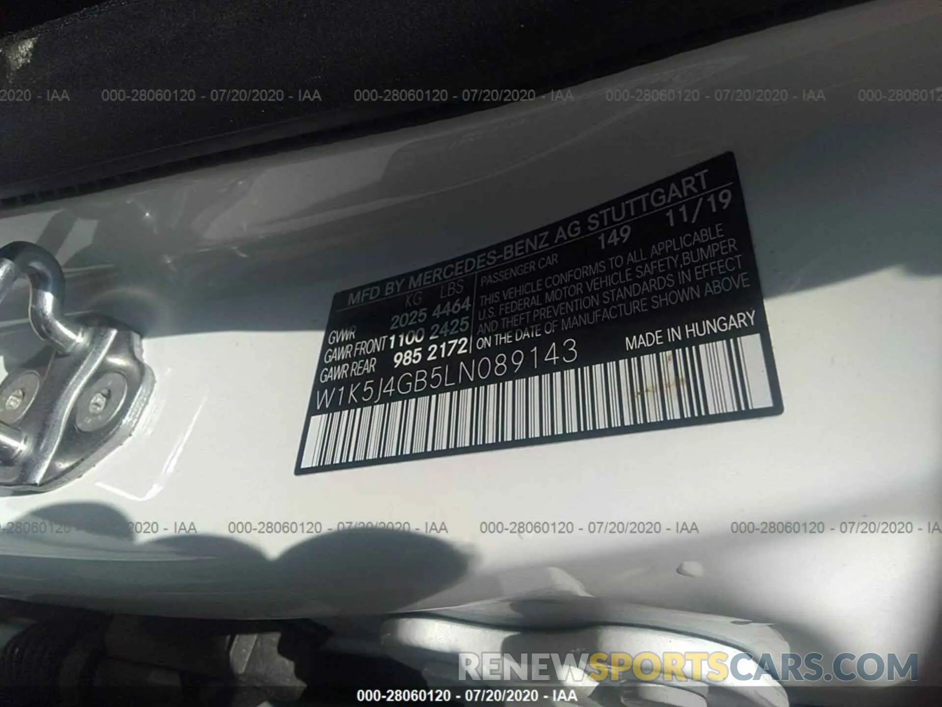 9 fotografías del automóvil dañado W1K5J4GB5LN089143 MERCEDES-BENZ CLA 2020