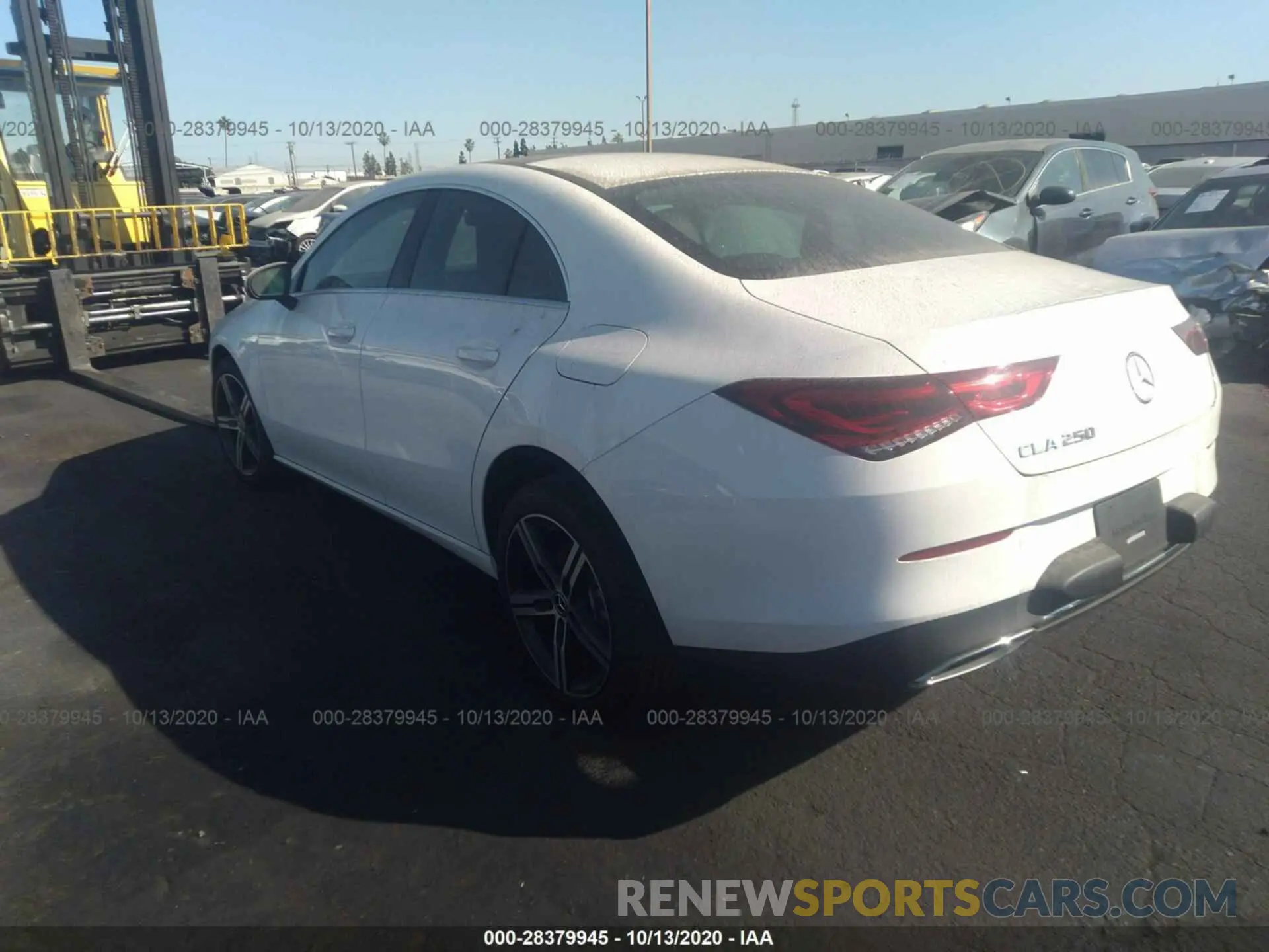 3 fotografías del automóvil dañado W1K5J4GB6LN120125 MERCEDES-BENZ CLA 2020