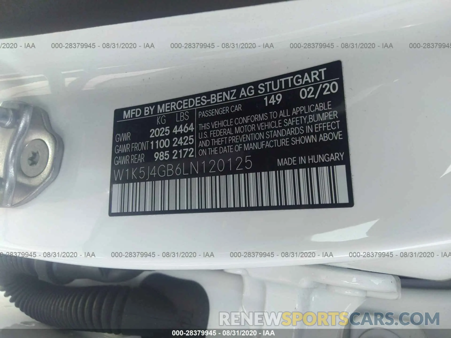 9 fotografías del automóvil dañado W1K5J4GB6LN120125 MERCEDES-BENZ CLA 2020