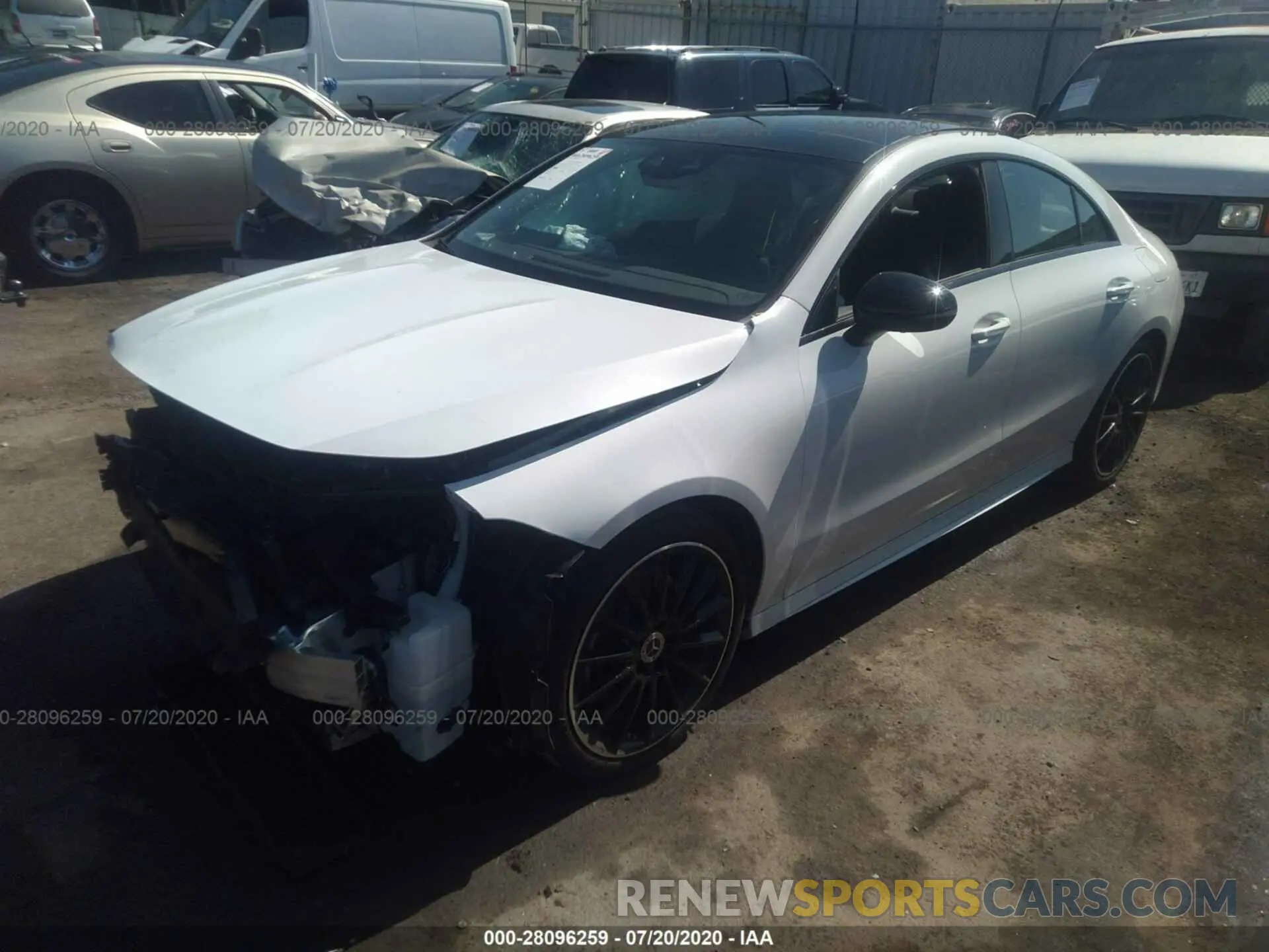 2 fotografías del automóvil dañado W1K5J4GBXLN091034 MERCEDES-BENZ CLA 2020