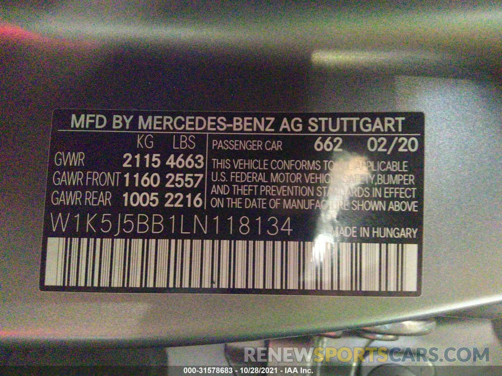 9 fotografías del automóvil dañado W1K5J5BB1LN118134 MERCEDES-BENZ CLA 2020
