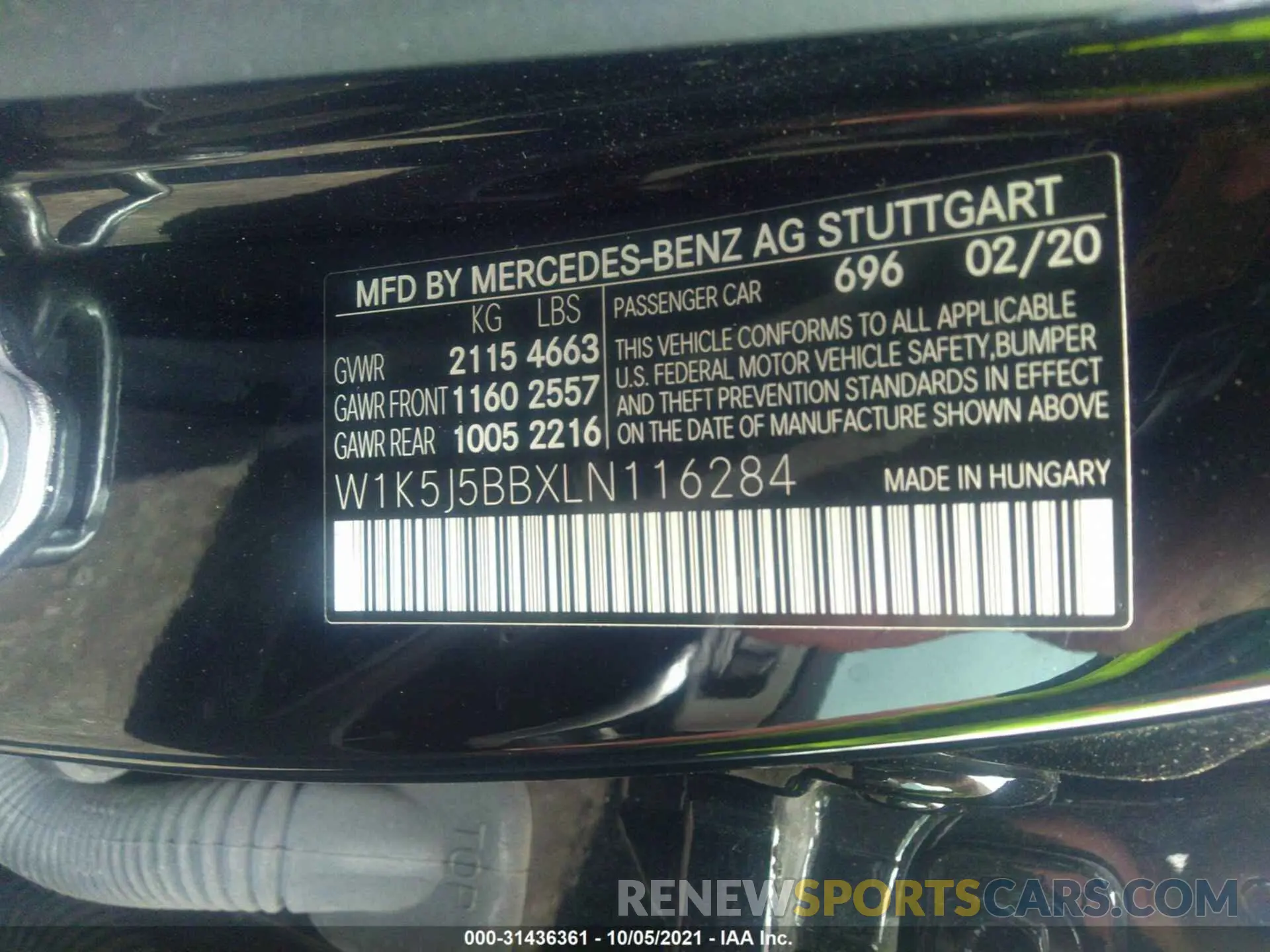 9 fotografías del automóvil dañado W1K5J5BBXLN116284 MERCEDES-BENZ CLA 2020