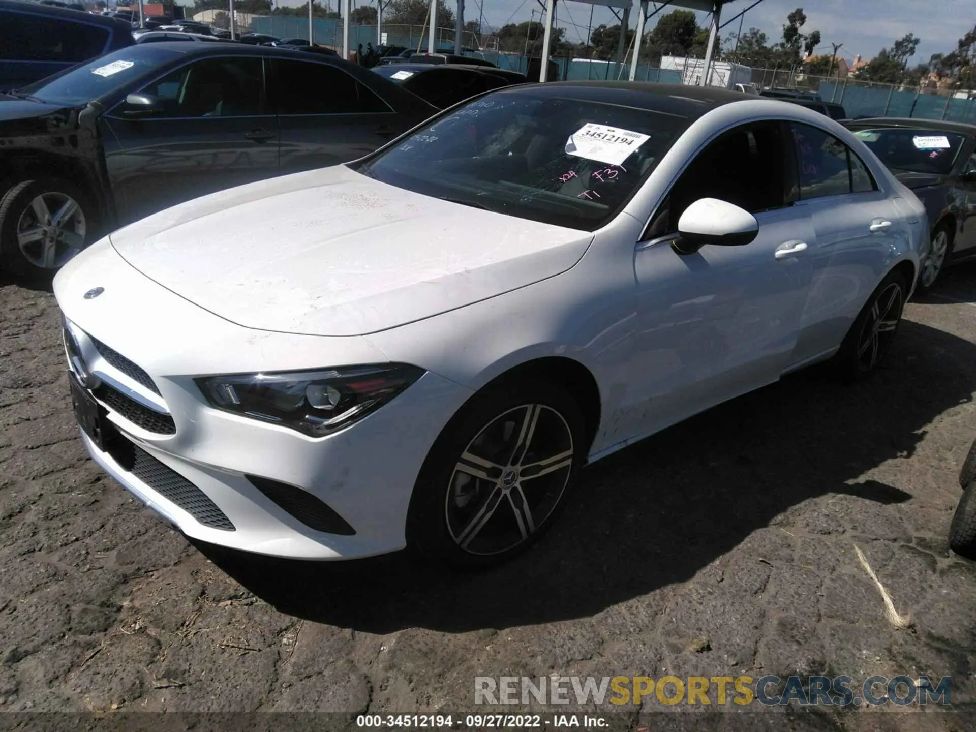 2 fotografías del automóvil dañado WDD5J4GB3LN062121 MERCEDES-BENZ CLA 2020