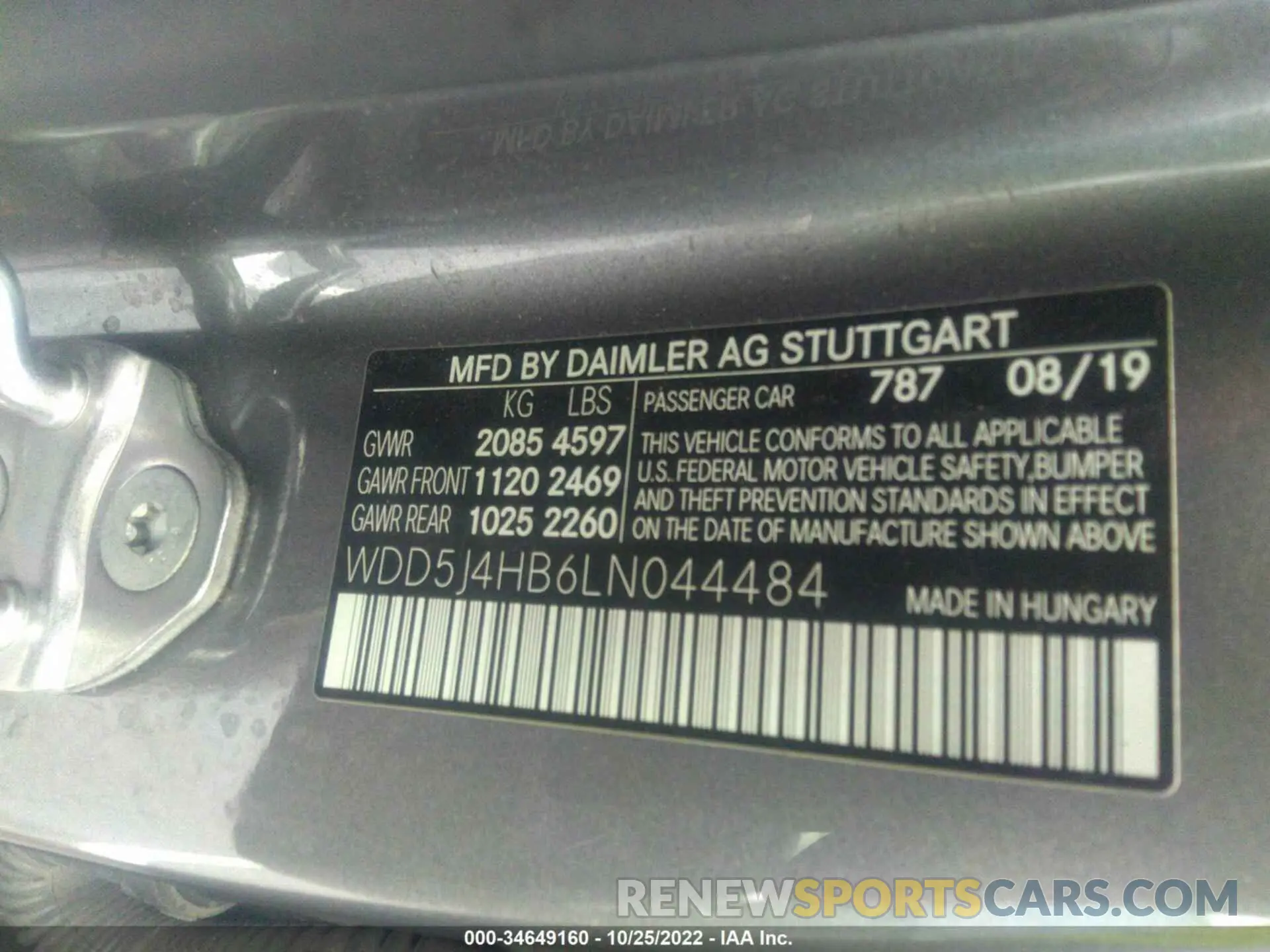 9 fotografías del automóvil dañado WDD5J4HB6LN044484 MERCEDES-BENZ CLA 2020