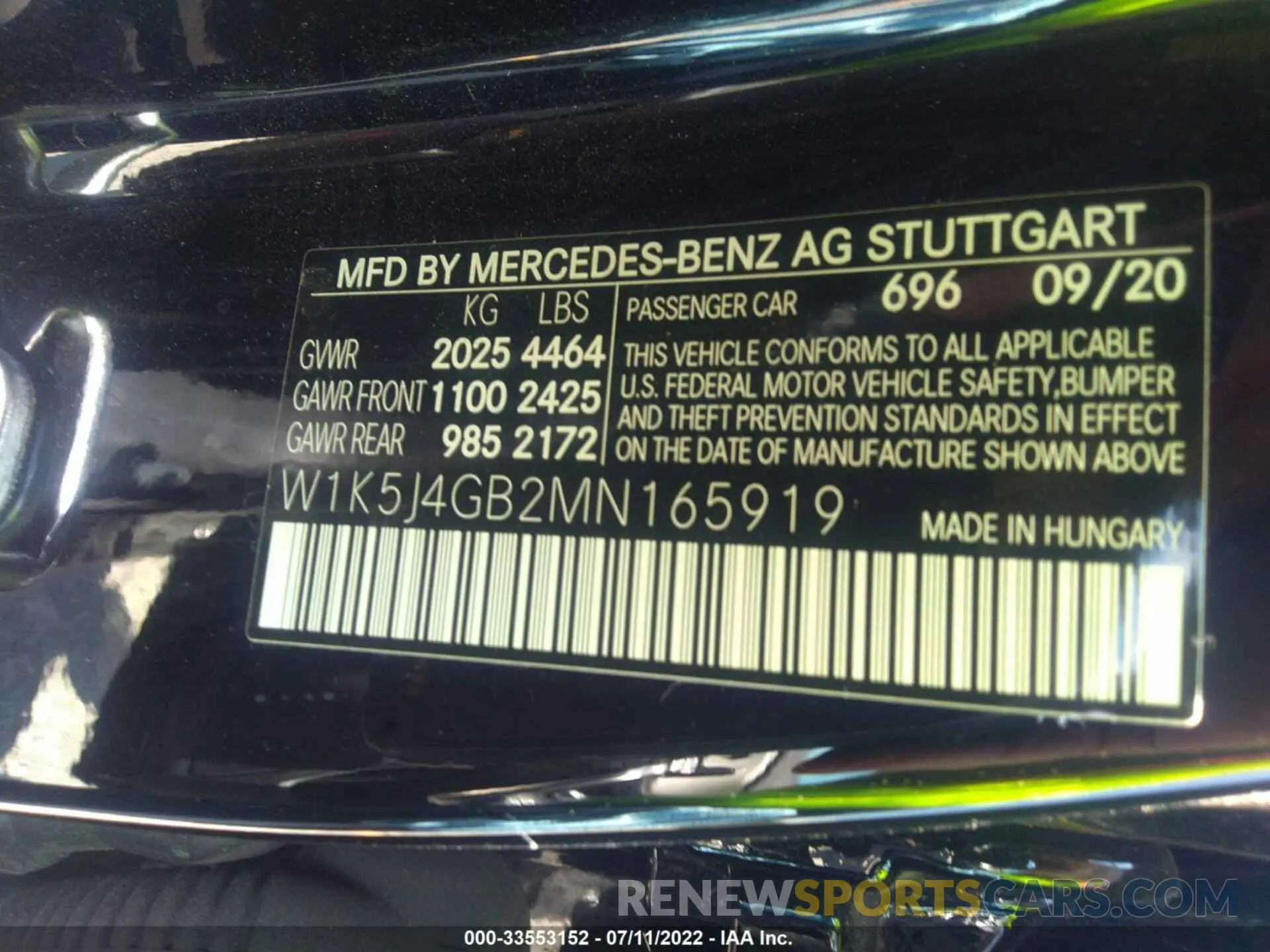 9 fotografías del automóvil dañado W1K5J4GB2MN165919 MERCEDES-BENZ CLA 2021