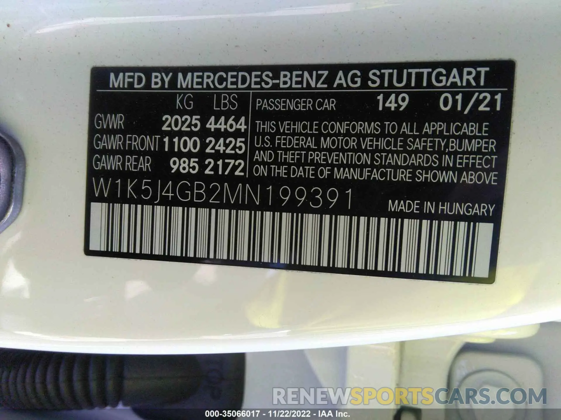9 fotografías del automóvil dañado W1K5J4GB2MN199391 MERCEDES-BENZ CLA 2021